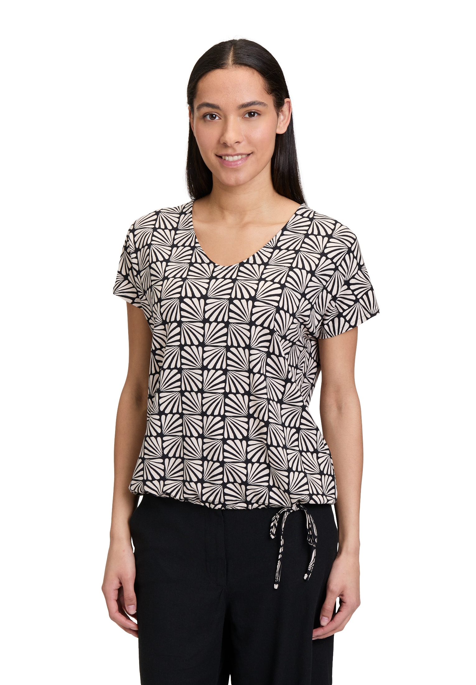 Betty Barclay Kurzarmshirt "Betty Barclay Damen Printshirt mit Tunnelzug", günstig online kaufen
