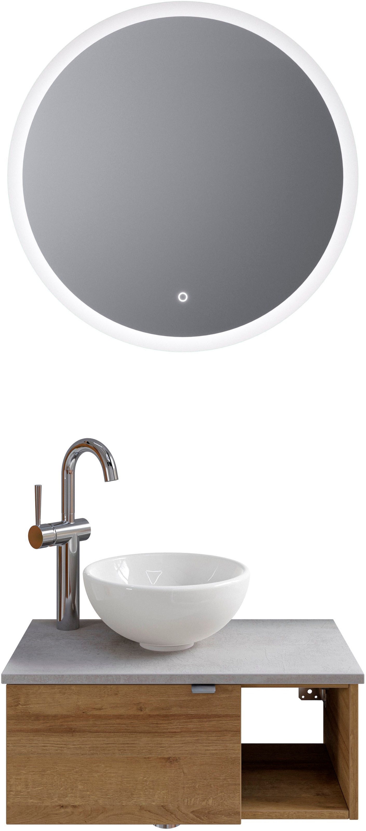Saphir Badmöbel-Set "Serie 6915" 4 Stk. tlg. Gäste-Bad, 70 cm breit, mit LE günstig online kaufen