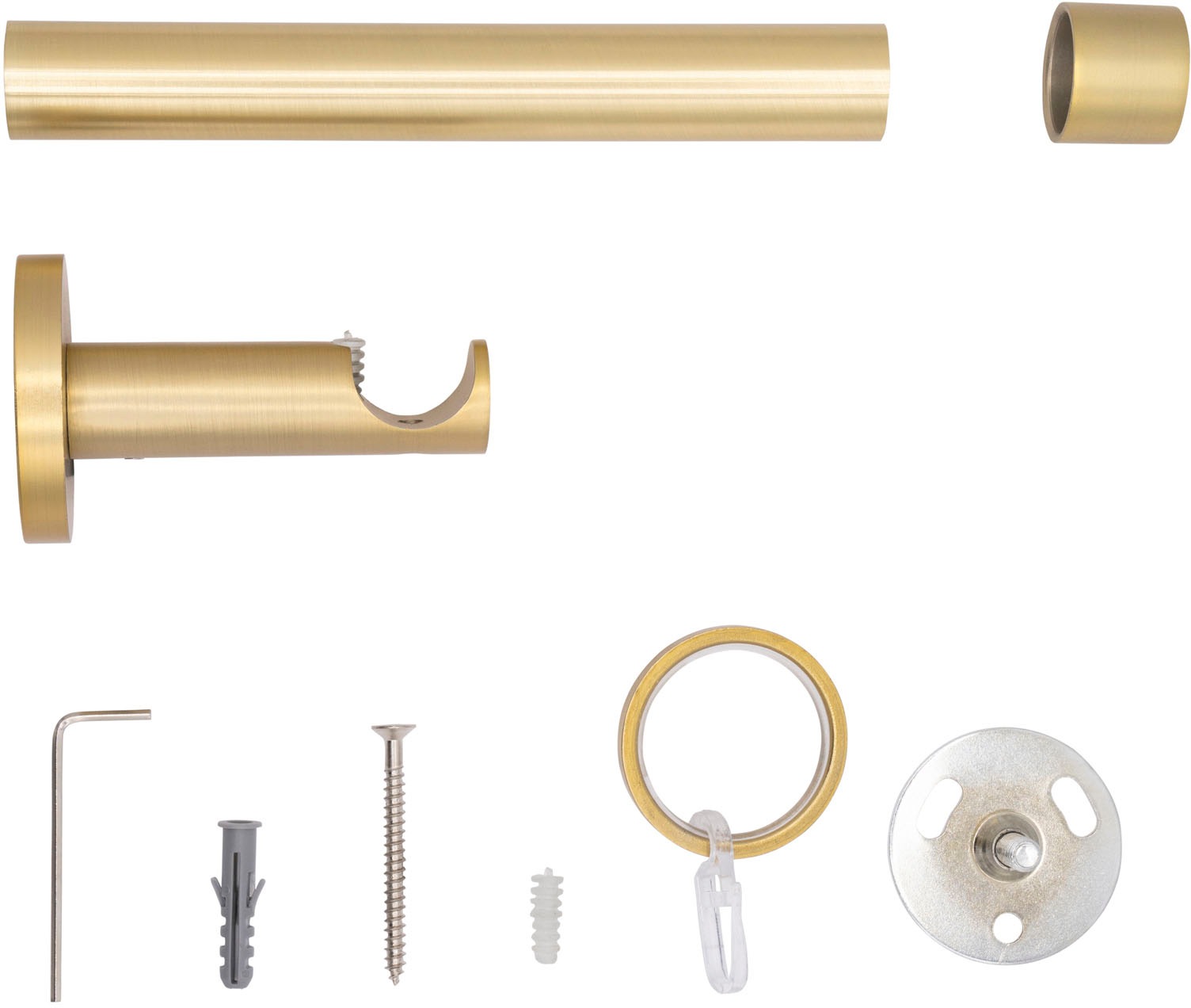 mydeco Gardinenstange »20mm Cap Wandträger 6,5 cm«, 1 läufig-läufig, Fixmaß
