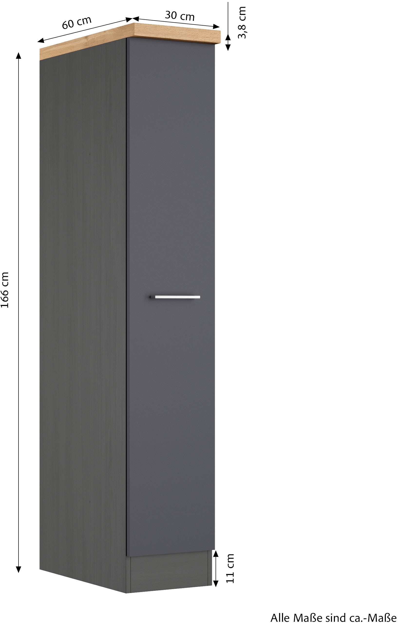 KOCHSTATION Apothekerschrank »KS-Milan« Apothekerschrank 30 cm, matte oder hochglänzende Fronten