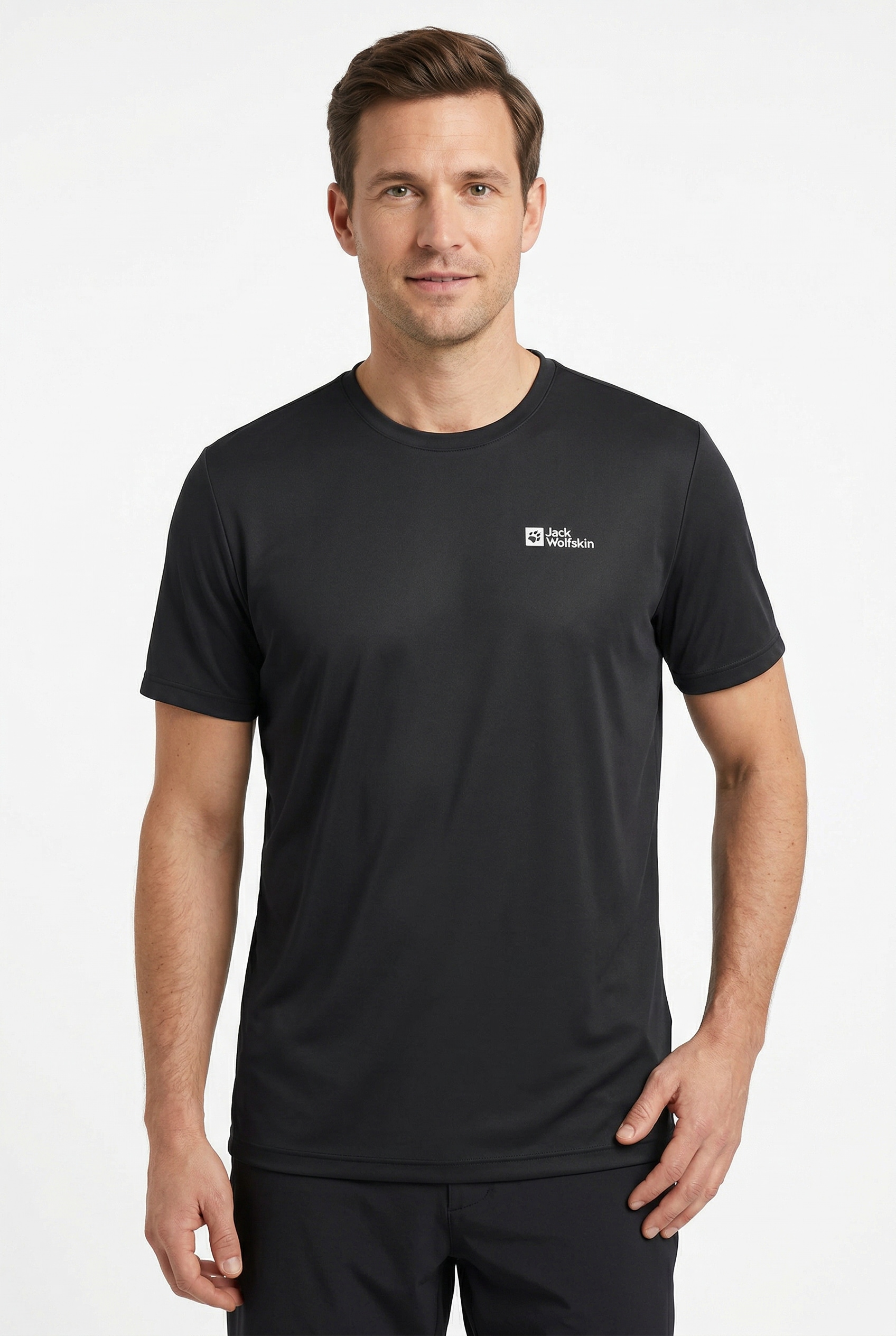 Jack Wolfskin Funktionsshirt "TECH T M" atmungsaktiv, Kurzarm, mit Rundhalsausschnitt, ohne Verschluss