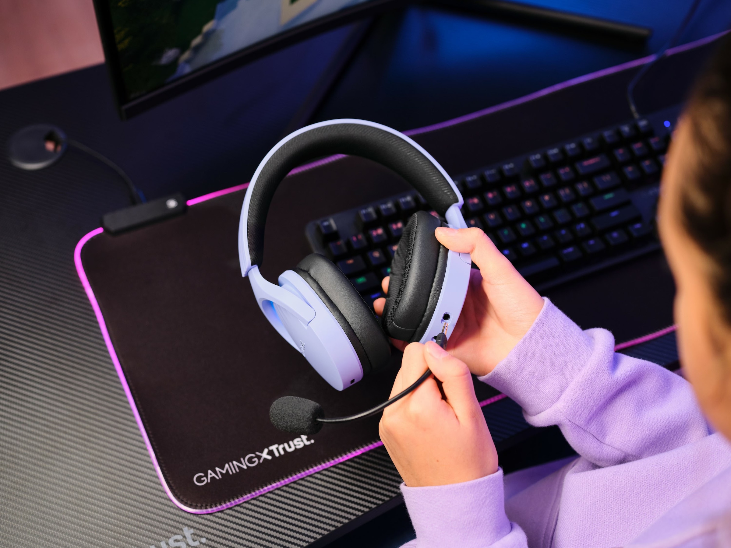 Trust Gaming-Headset »GXT491 Fayzo«, A2DP Bluetooth, Mikrofon abnehmbar-Noise-Cancelling