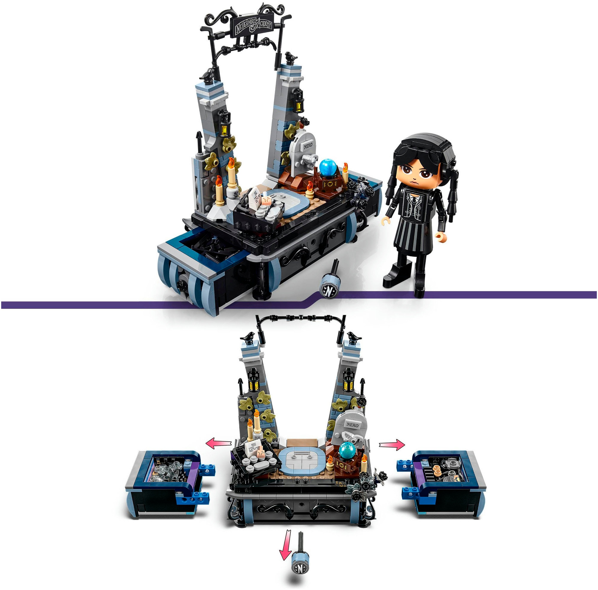 LEGO® Konstruktionsspielsteine »Wednesday Addams Baufigur (76780), LEGO Wednesday«, (702 St.), Made in Europe