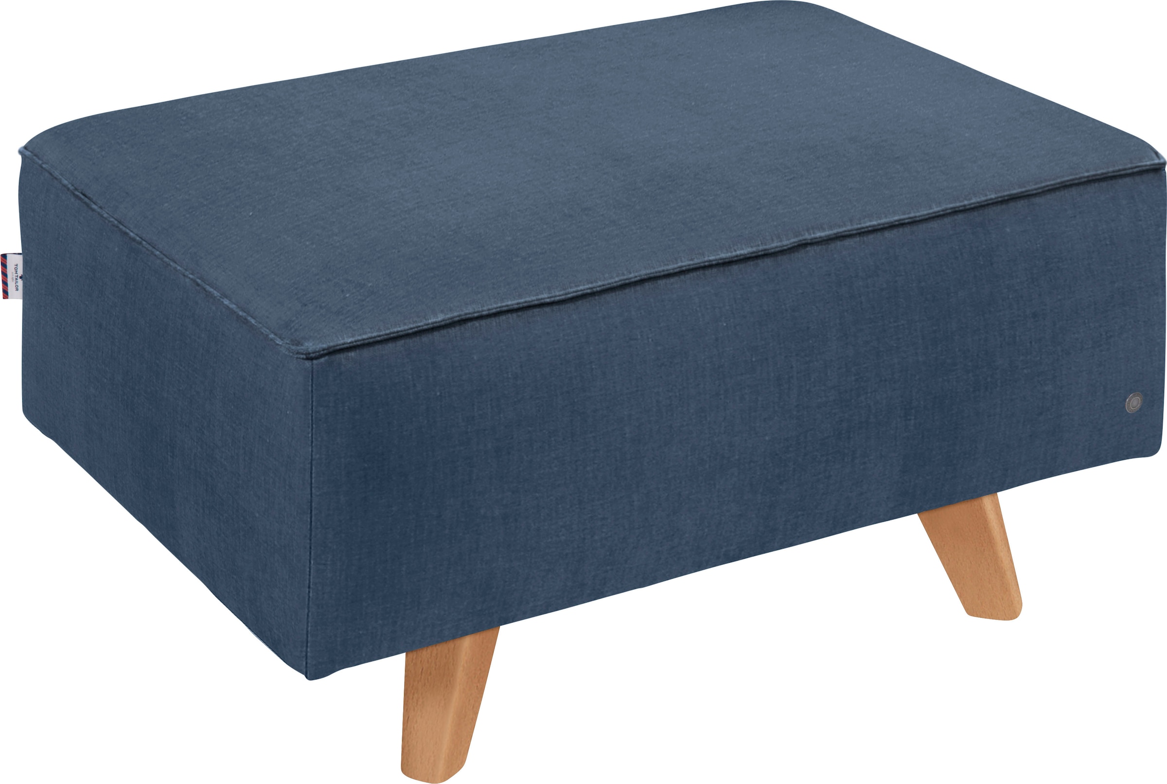 TOM TAILOR HOME Hocker "NORDIC CHIC", mit Kedernaht, Breite 85 cm, Füße Buche natur