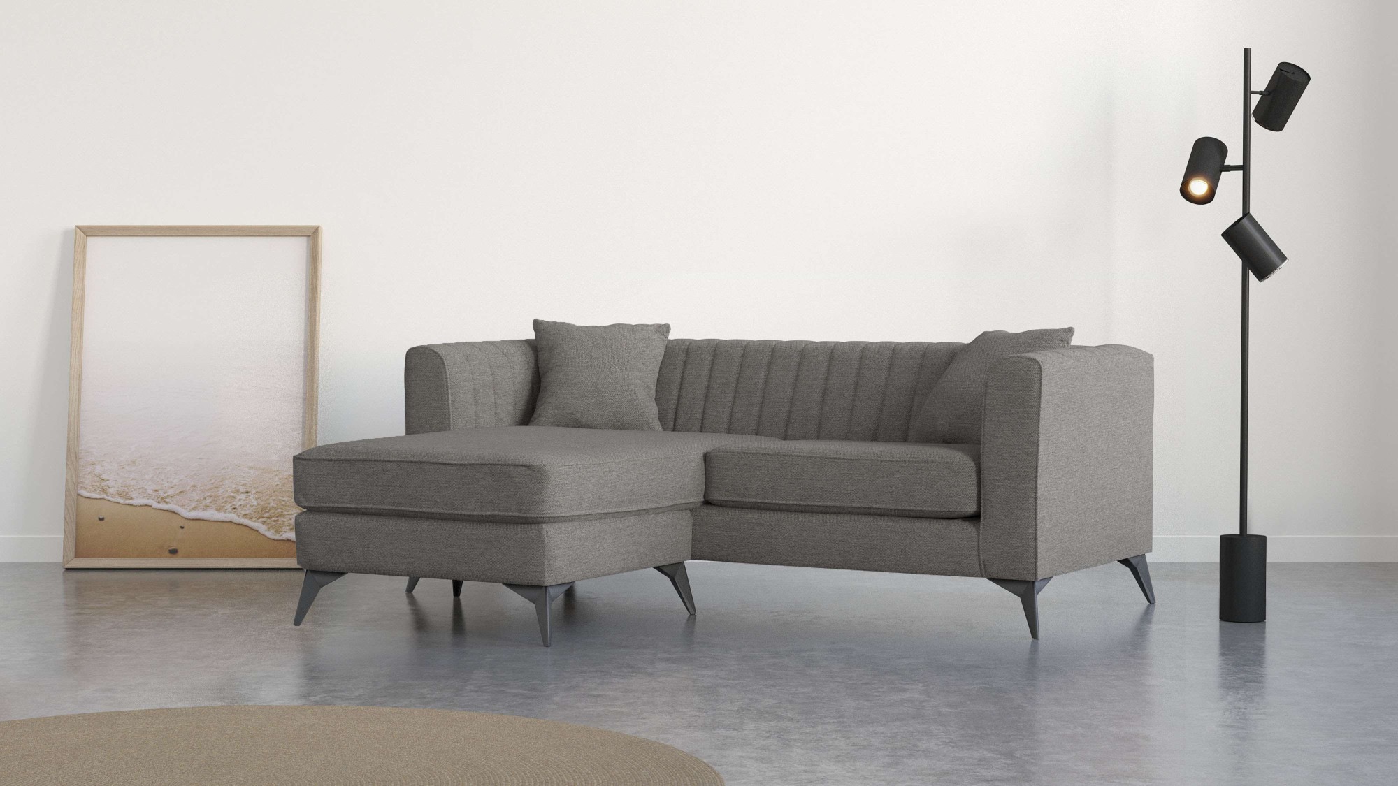 Places of Style Ecksofa "MATTHEW L-Form ideal für kleine Räume, Maße B/T/H: günstig online kaufen