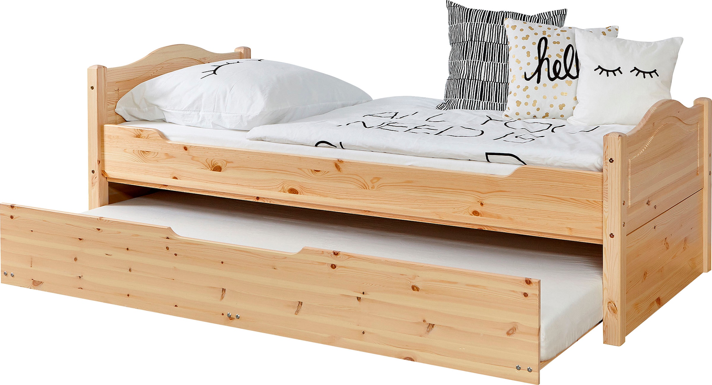 Ticaa Jugendbett »Leni«, Einzelbett, inkl. Zusatzbett und Rollrost