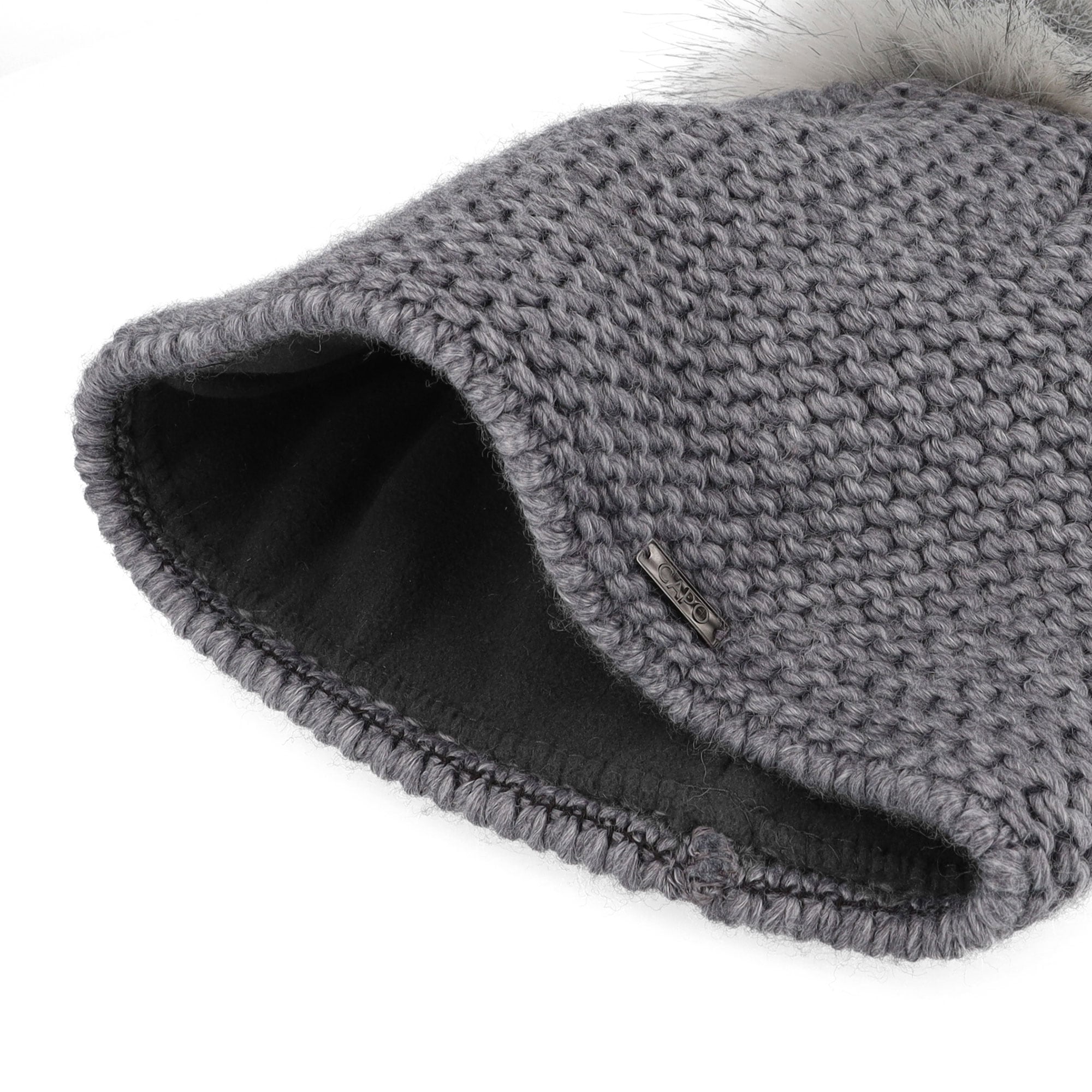 CAPO Bommelmütze Grobstrick, unifarben, gefüttert