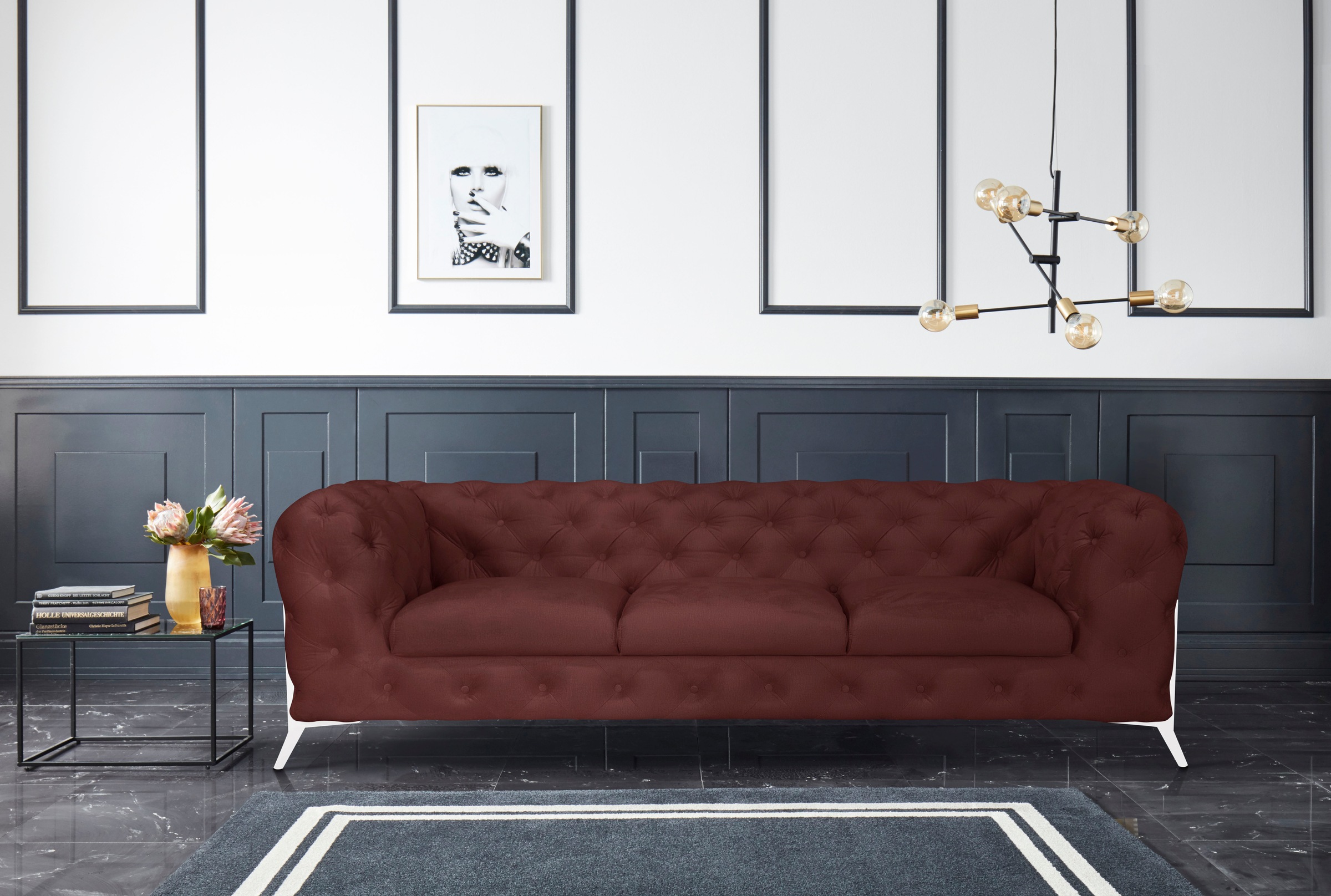 Home affaire Chesterfield-Sofa "Amaury" aufwändige Knopfheftung, moderne Ch günstig online kaufen