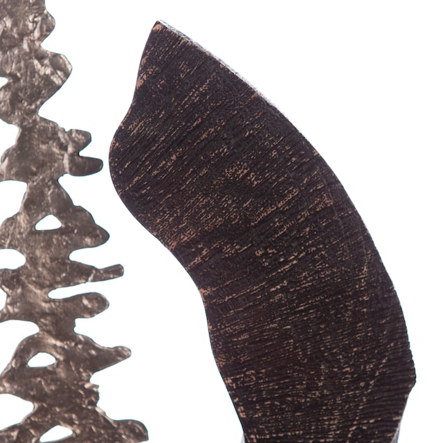 GILDE Dekoobjekt »Skulptur Fir Tree, schwarz/silber«, Höhe 39 cm,  handgefertigt, aus Metall und Holz, Motiv Baum, Wohnzimmer bestellen | BAUR