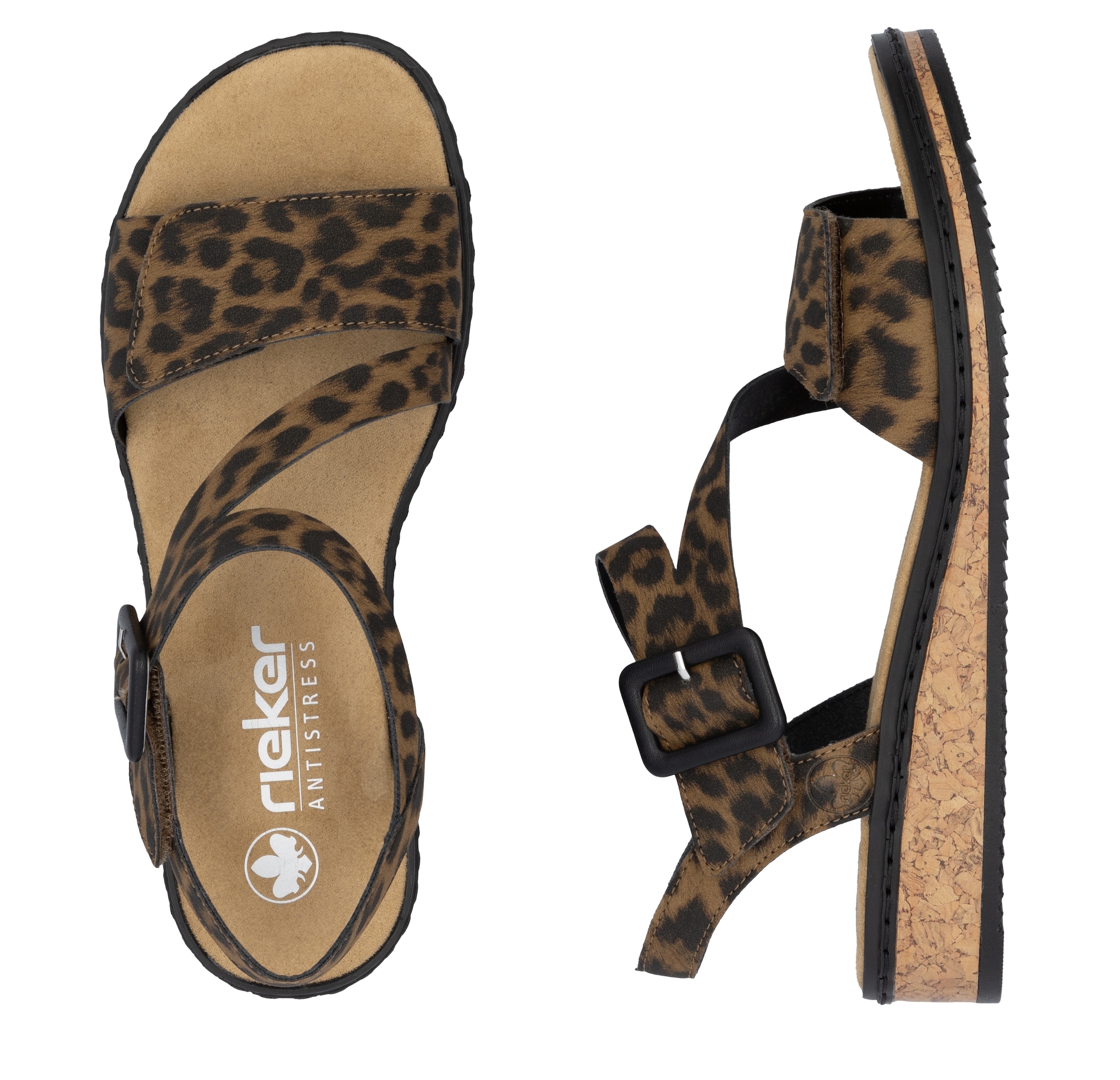 Rieker Riemchensandale, Sommerschuh, Sandalette, Keilabsatz, mit asymmetrischem Riemchen