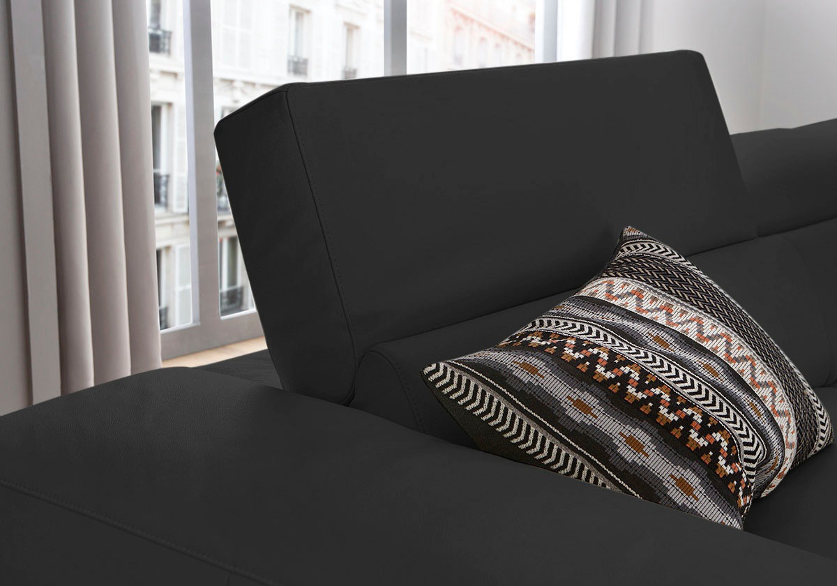 W.SCHILLIG Ecksofa »piedroo, Designsofa mit tollem Sitzkomfort, bequem und elegant, L-Form«, Kopfteilverstellung, wahlweise mit Sitztiefenverstellung, Breite 343cm