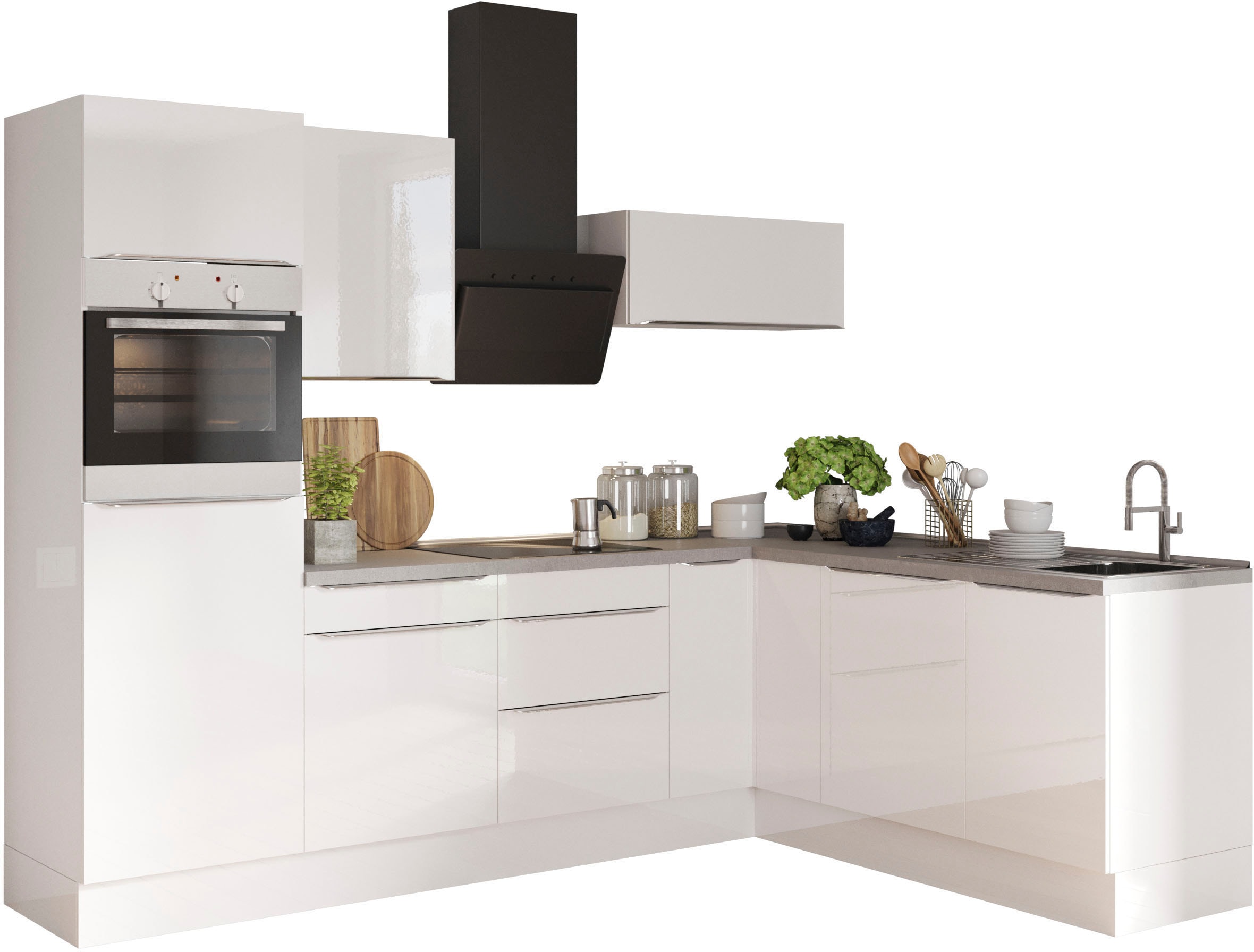 OPTIFIT Winkelküche "Aken Stellbreite 270x200 cm", wahlweise mit E-Geräten günstig online kaufen