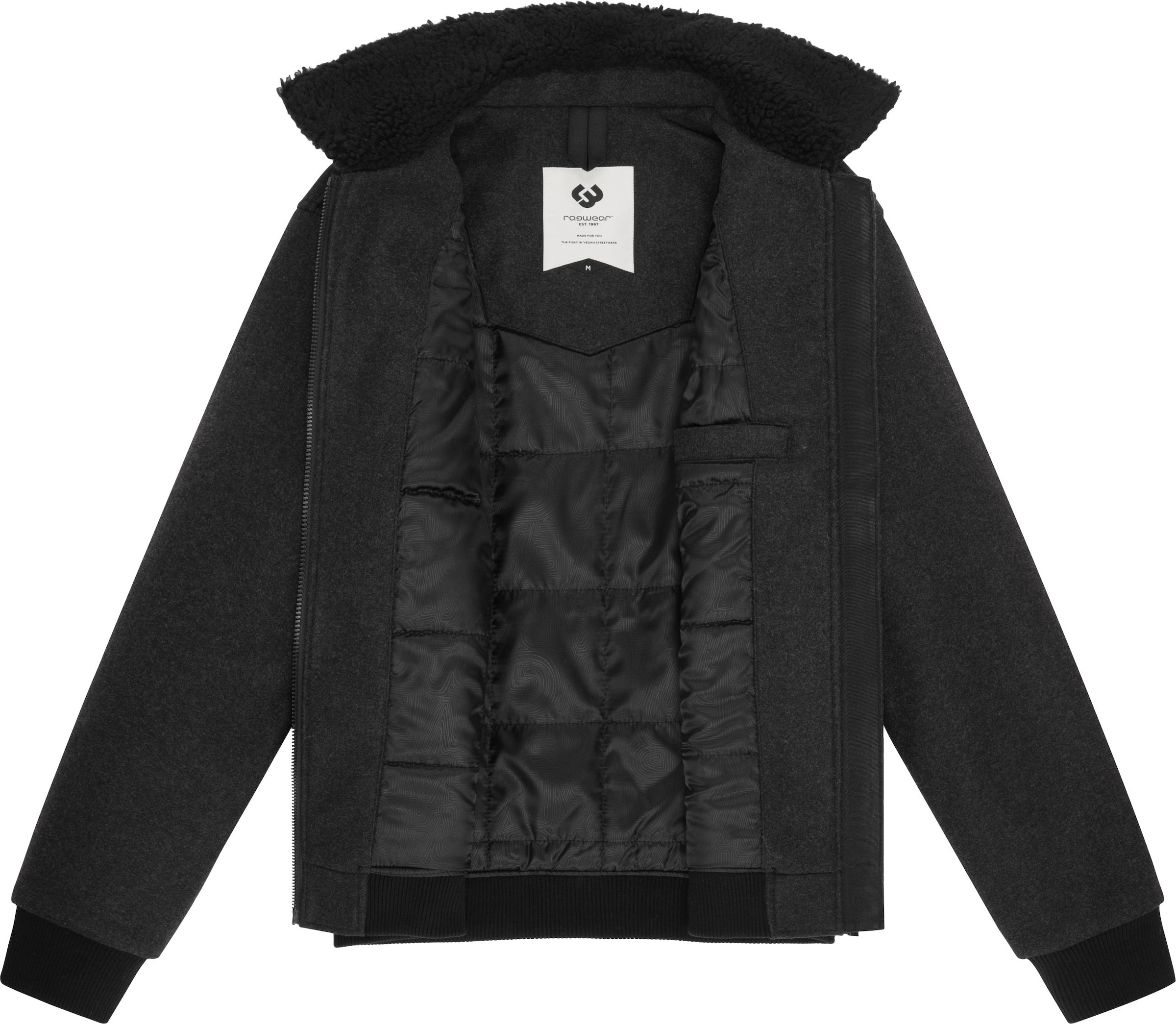 Ragwear Outdoorjacke »Sivval Felt«, ohne Kapuze, lässige Herren Jacke in Woll-Optik mit kuscheligem Kragen