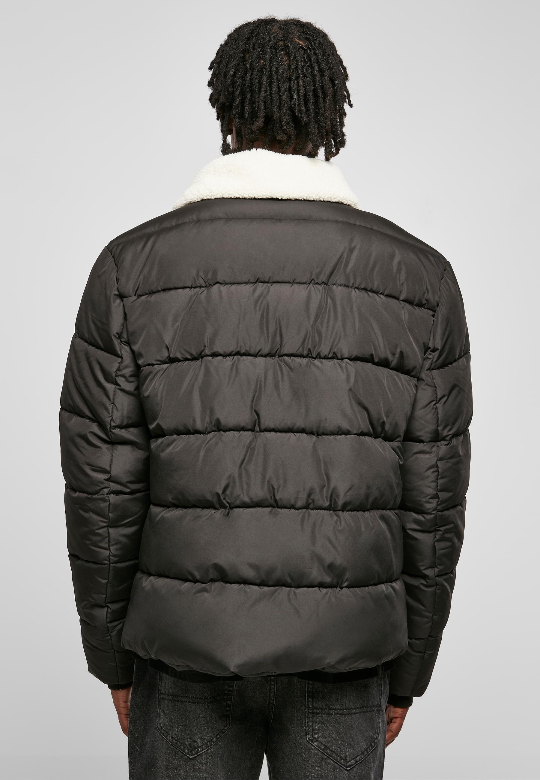 URBAN CLASSICS Winterjacke »Urban Classics Herren Sherpa Collar Padded Shirt Jacket«, (1 St.), ohne Kapuze