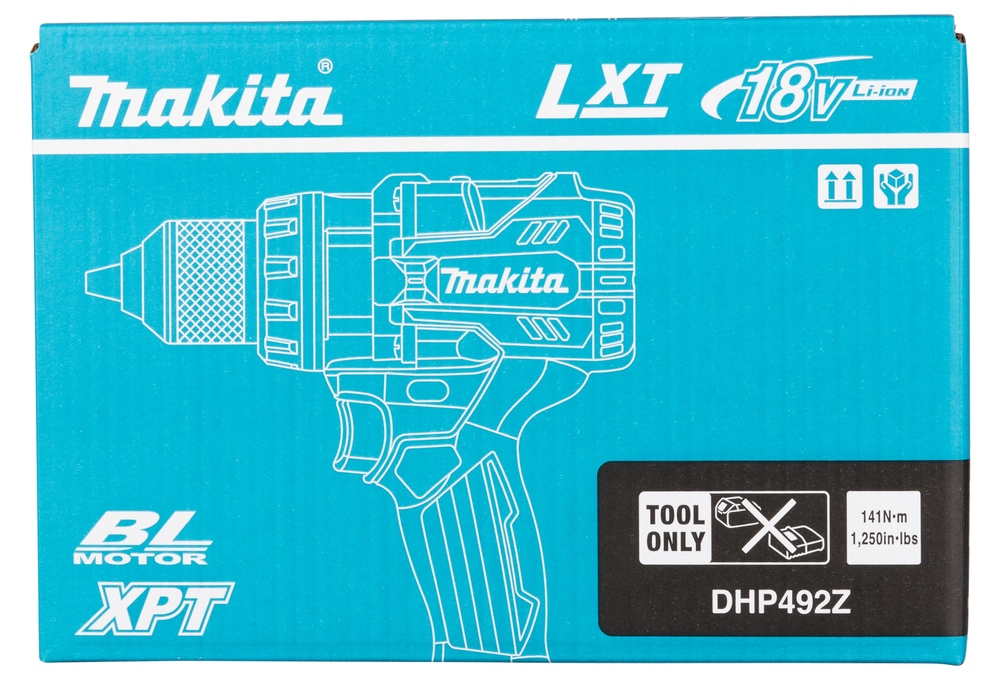 Makita Akku-Schlagbohrschrauber »»DHP492Z« 18V, max. 141 Nm, ohne Akku und Ladegerät« extra stark + bürstenlos für intensive Bohrungen mit und ohne Schlag