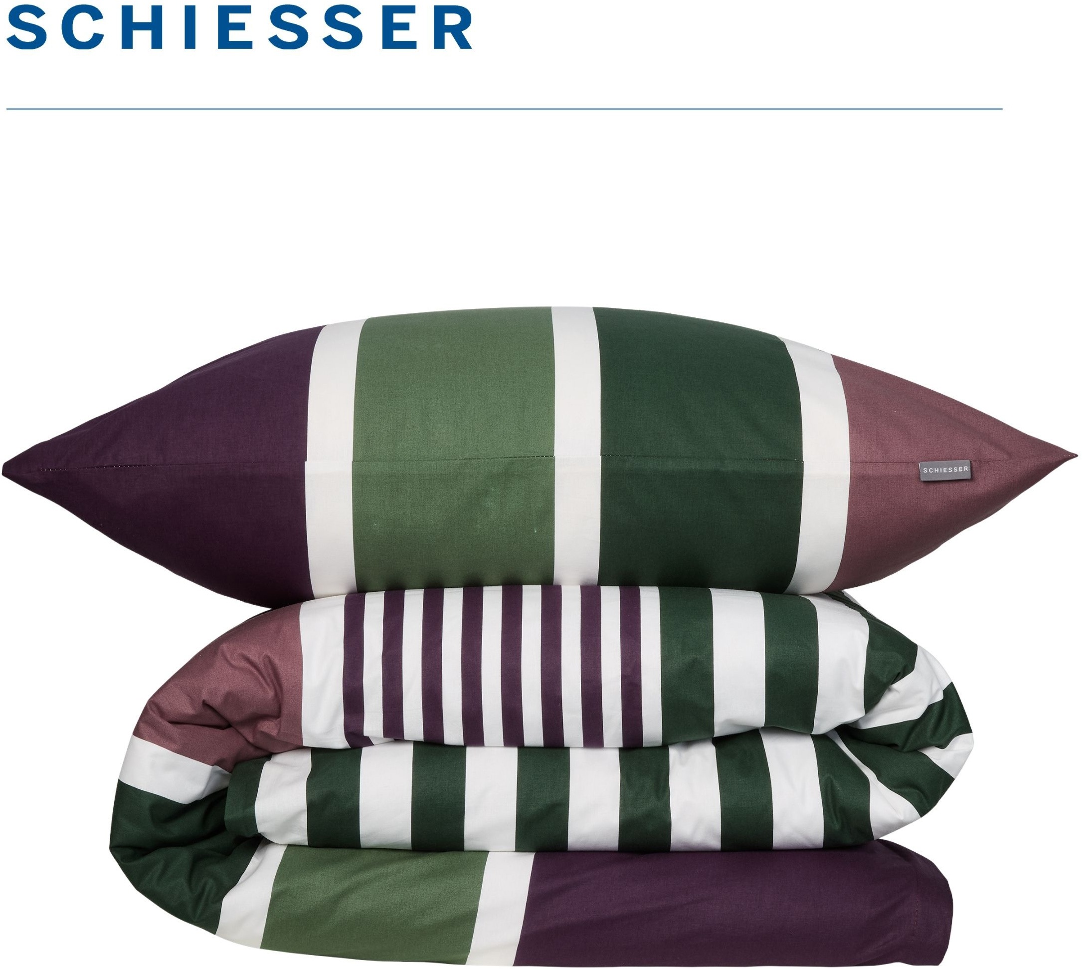 Schiesser Bettwäsche »Smarell aus weicher Baumwolle mit klassischen Blockstreifen« 2 Stk. OEKO-TEX® MADE IN GREEN