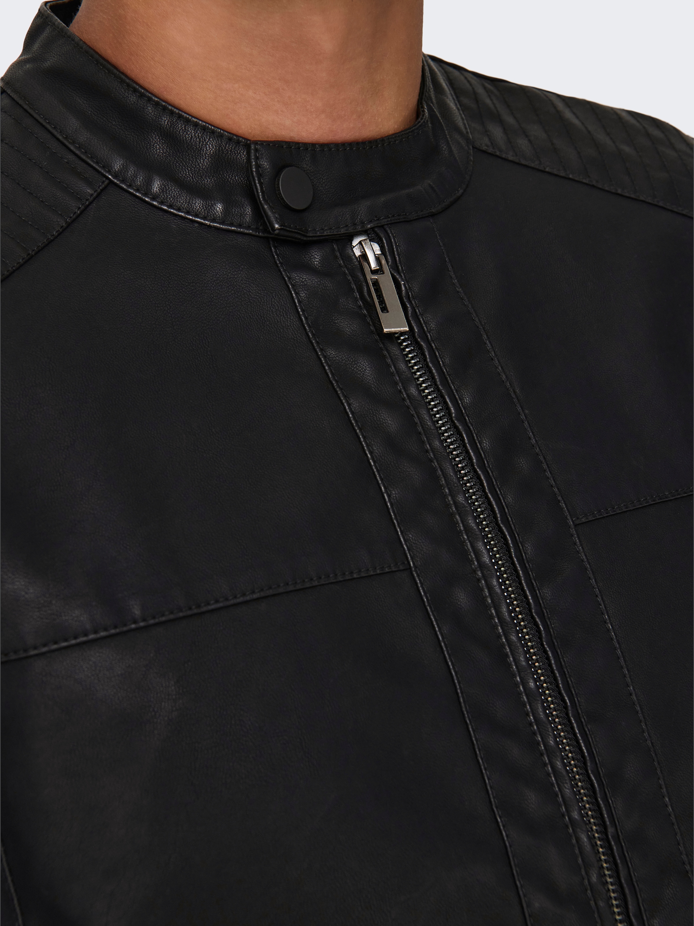 ONLY & SONS Bikerjacke »MIKE PU RACER JACKET« ohne Kapuze