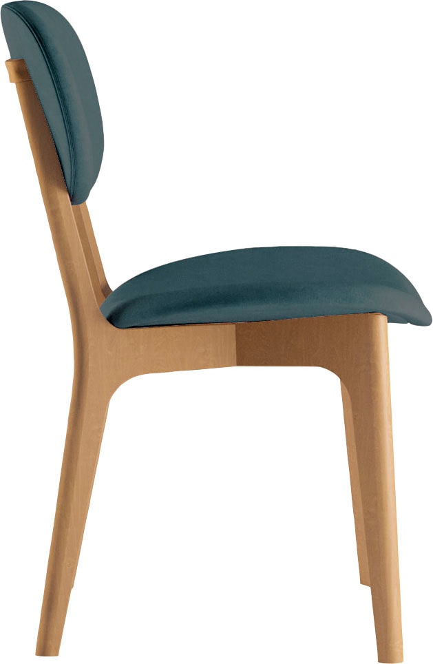 INOSIGN Stuhl »COZY Made in Italy«, (Set), 2 St., Microfaser, Gestell in Buche, Kirsch- oder Nussbaum, Massivholz, Design Stuhl