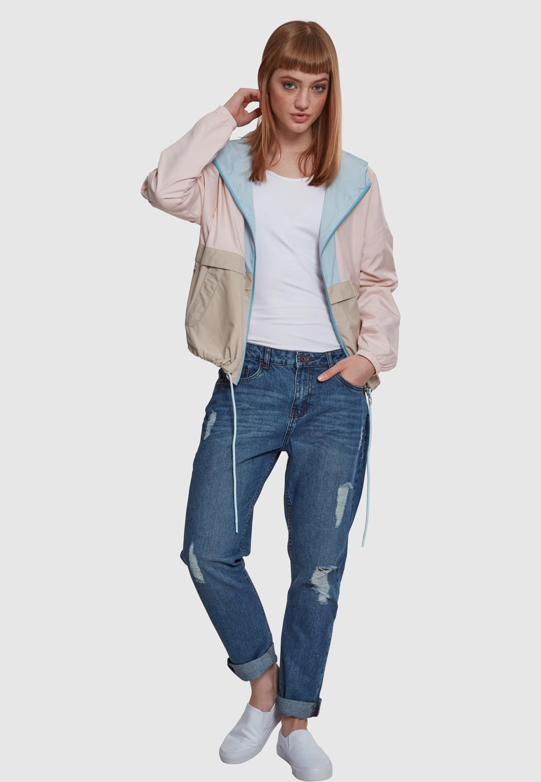 URBAN CLASSICS Anorak »Urban Classics Damen Ladies 3-Tone Oversize Windbreaker«, (1 St.), mit Kapuze