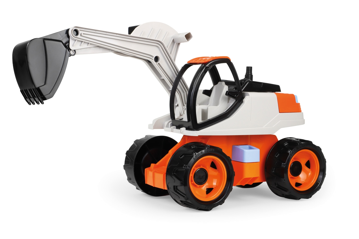 LENA Kinder Spielzeug-Bagger "Giga Trucks Bagger Pro, Orange/Beige", orange, Kunststoff, T:63cm, Spielzeugfahrzeuge, Made in Europe