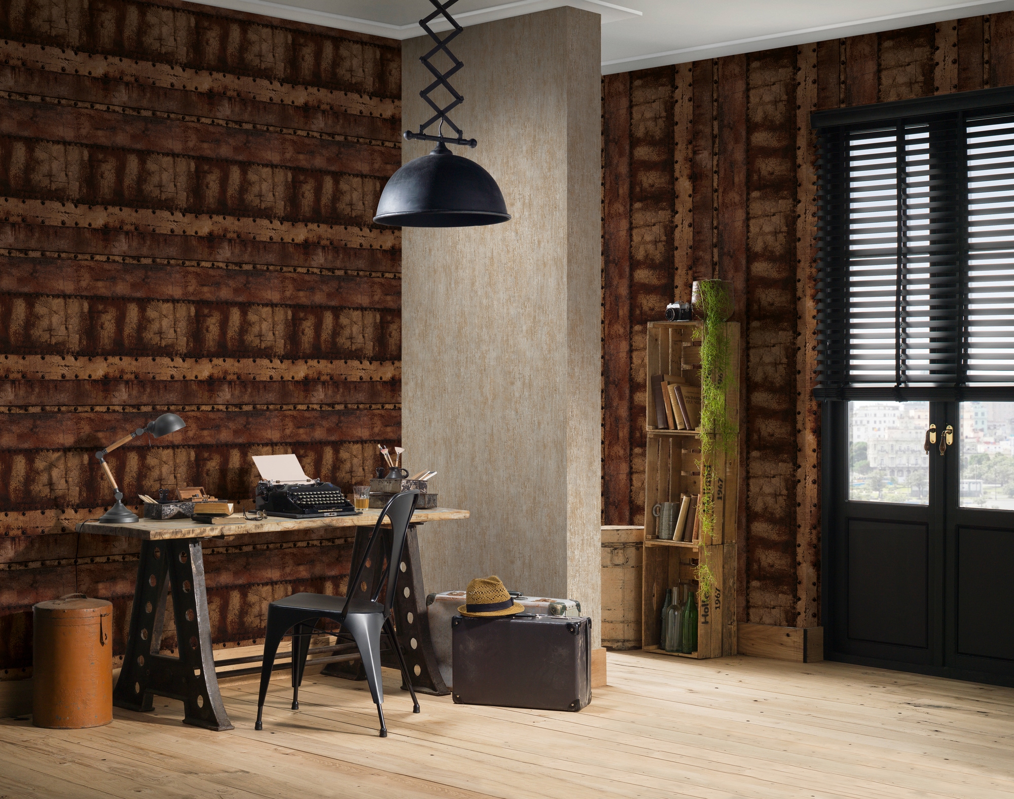 living walls Vliestapete »Industrial«, metallic-Metall-Effekte-gemustert, Metall Tapete Vintage Metalloptik Tapeten Wohnzimmer Schlafzimmer Flur