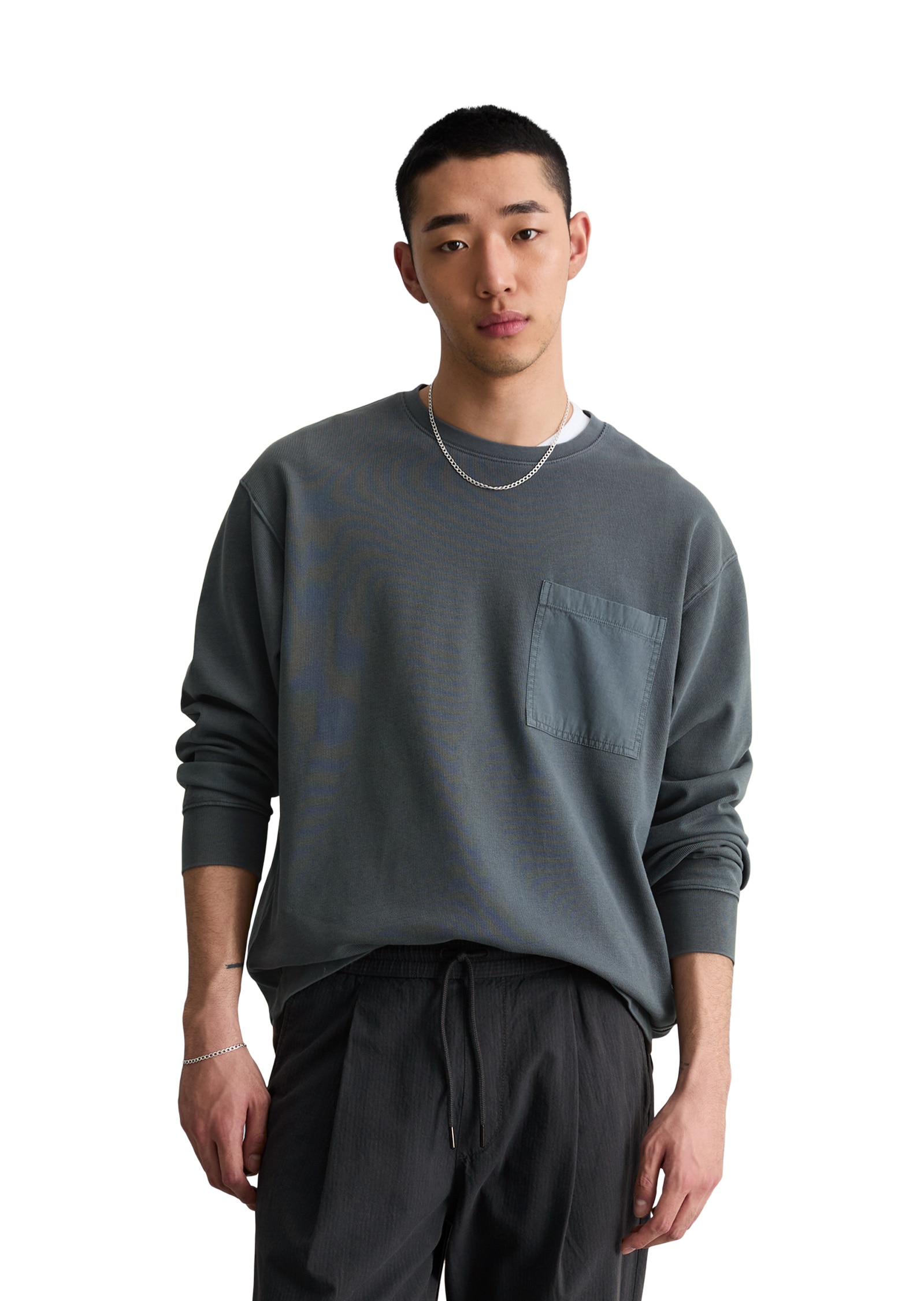 Marc OPolo DENIM Langarmshirt "mit kontrastierenden Web-Details"