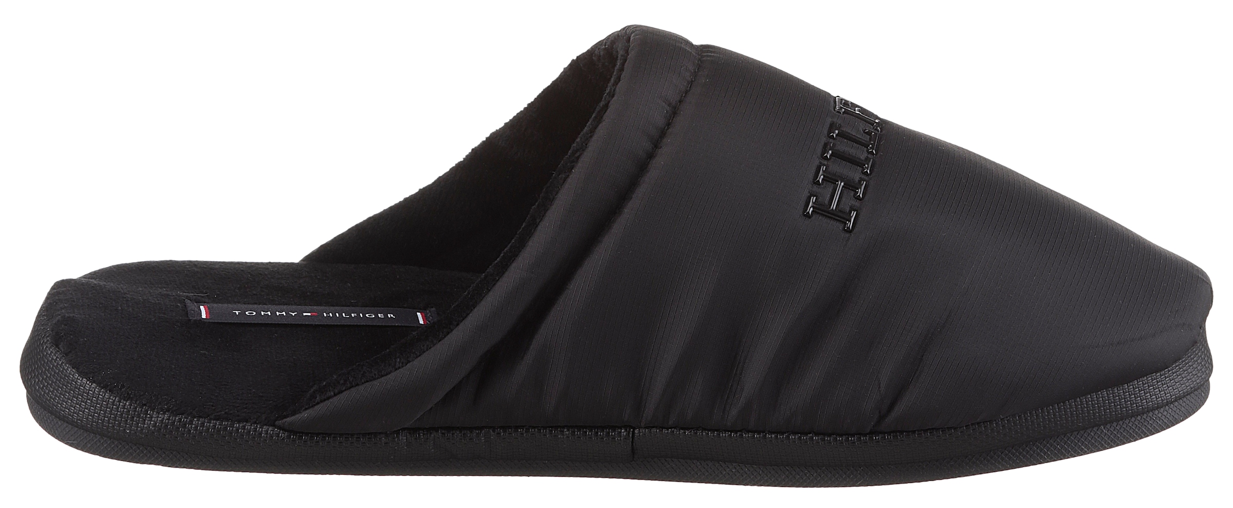 Tommy Hilfiger Pantoffel »NYLON HILFIGER HOUSE SHOE«, Casualmode, Hausschuh, Schlappen, Schlupfschuh mit Logoschriftzug