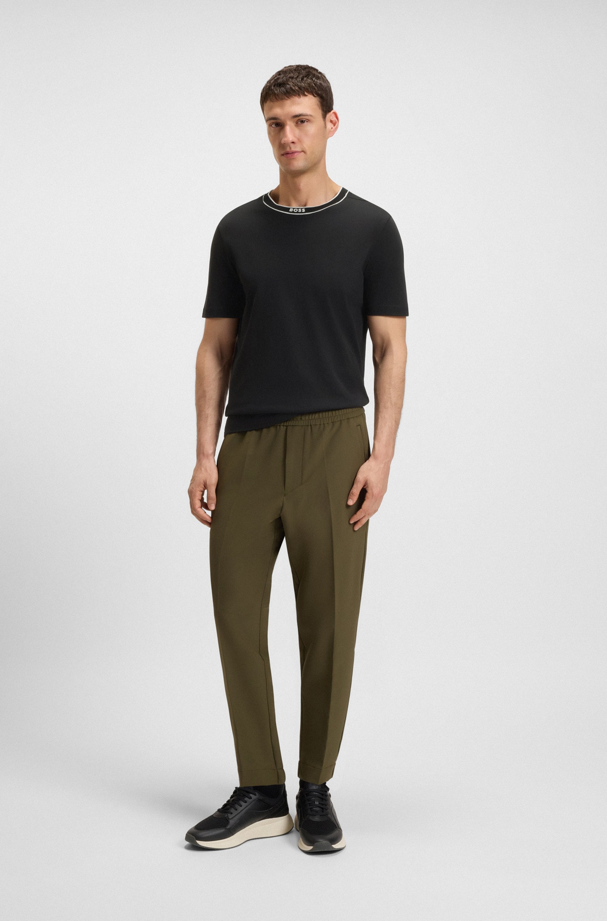 BOSS GREEN T-Shirt »Tee«, mit Streifendetail am Ausschnitt