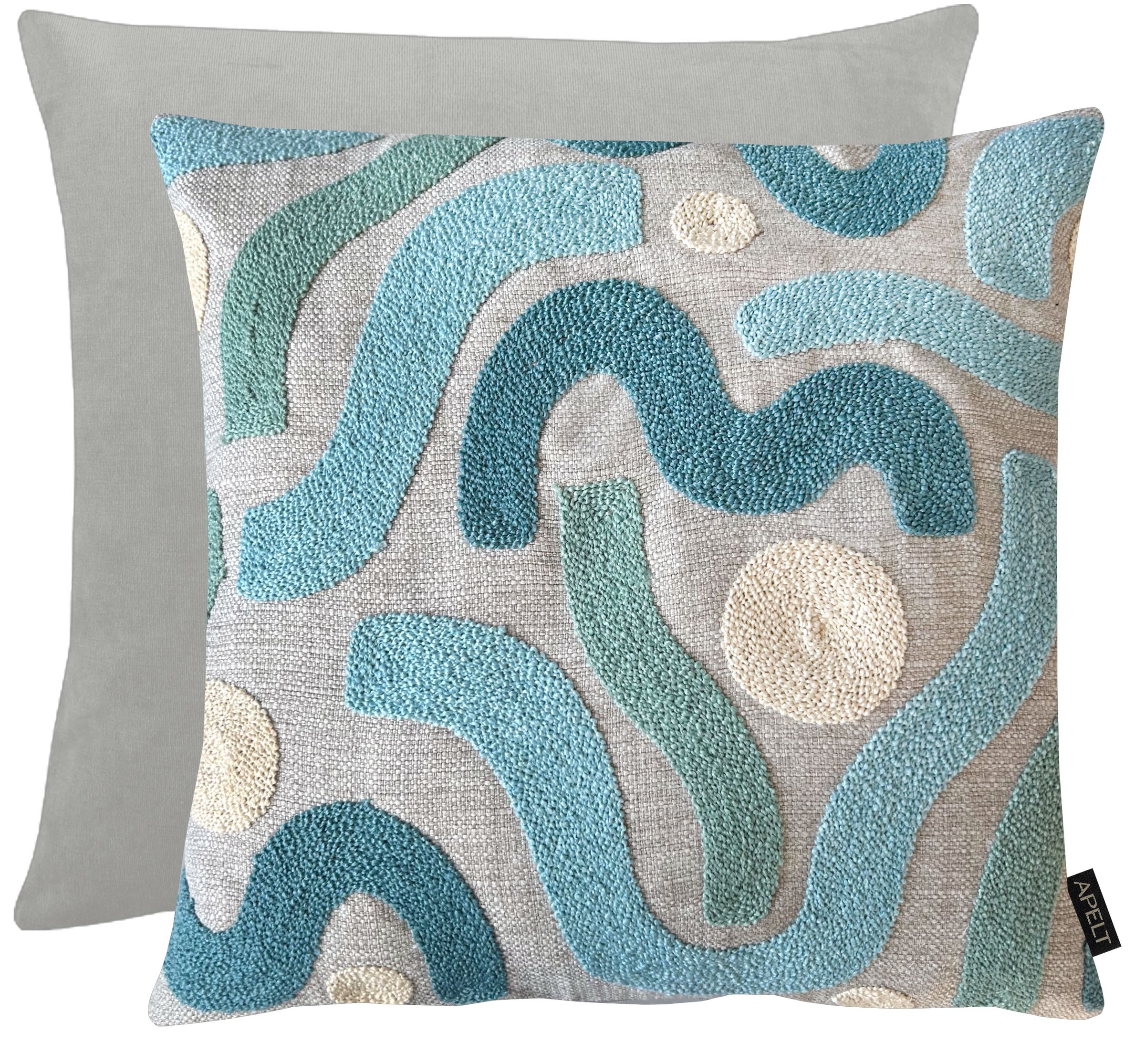 Kissenhülle APELT, B:46cm H:0,5cm L:46cmgrau, blau, Polyester, Bezug: 100% Polyester, Kissenbezüge, "Malva", Samtabseite