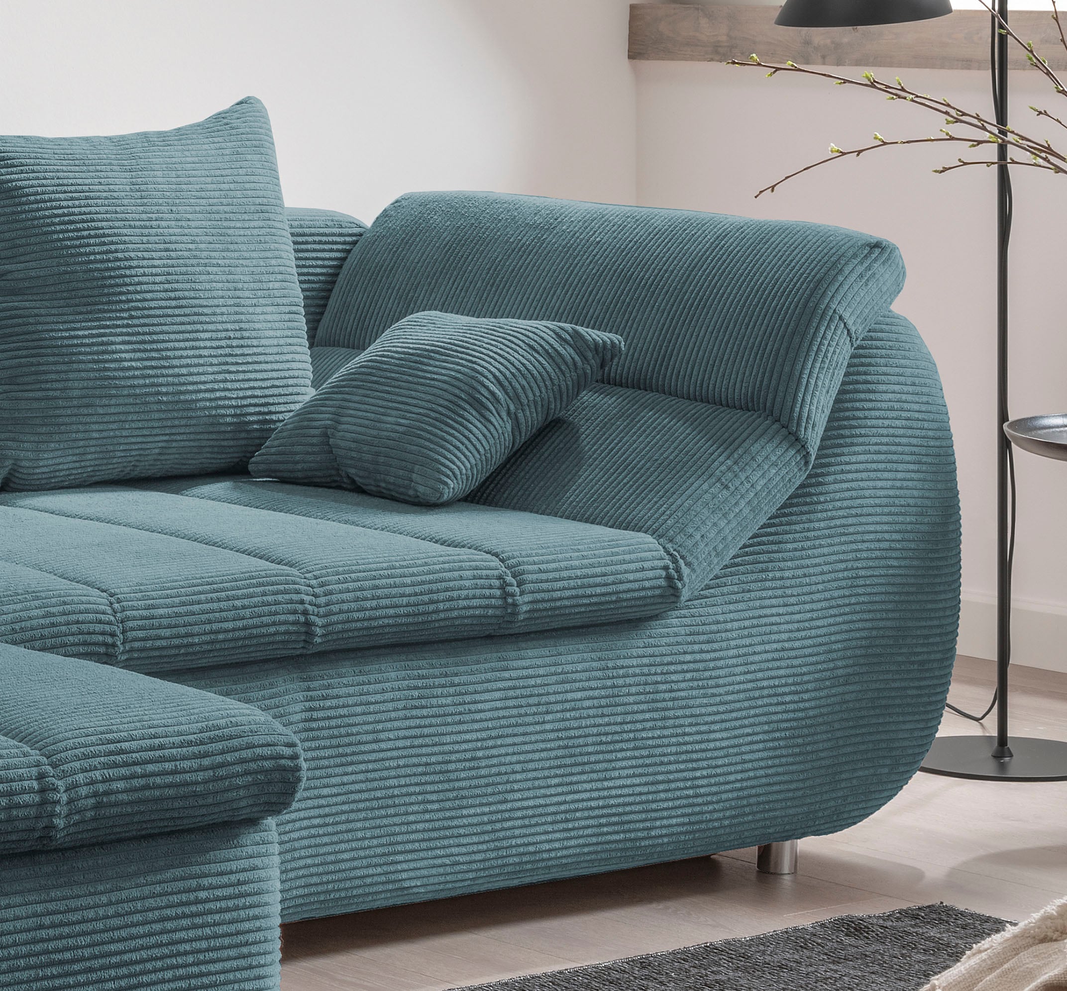 INOSIGN Ecksofa »Imola elegant und bequem, aktuelle Steppung im Sitz, L-Form«, wahlweise mit Bettfunktion