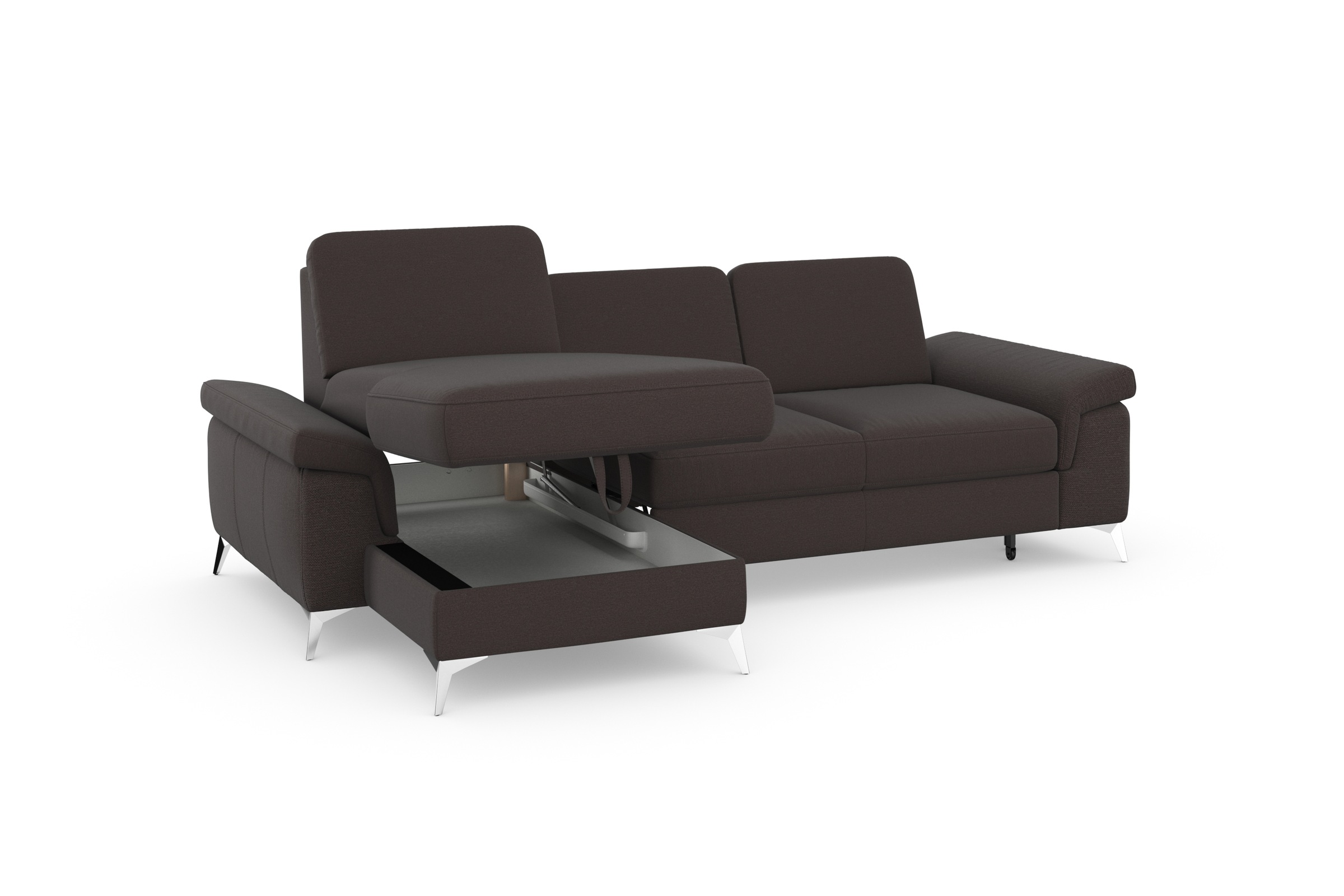 sit&more Ecksofa »Padua L-Form«, inklusive Sitztiefenverstellung, Armteilfunktion und Federkern