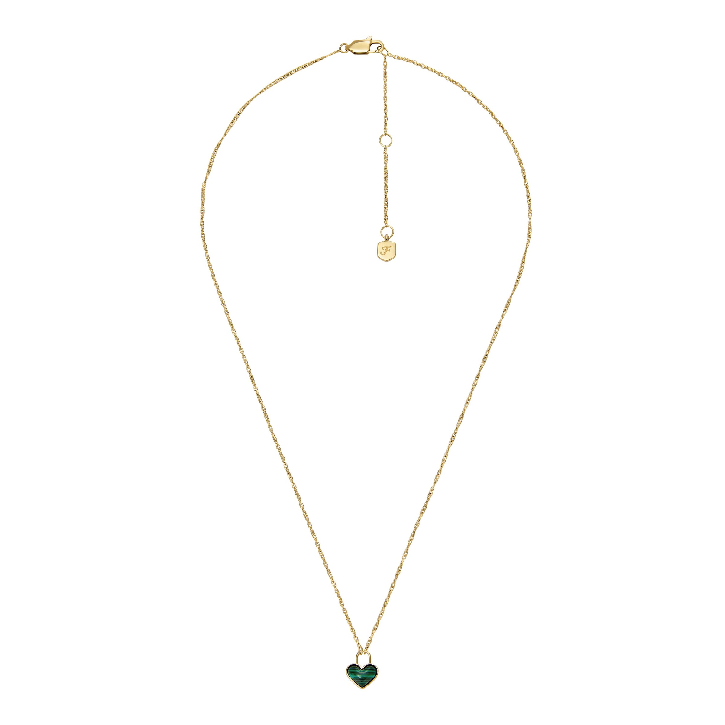 Fossil Kette mit Anhänger »Schmuck Geschenk Edelstahl JEWELRY Herz, JF04857710«, mit Malachit