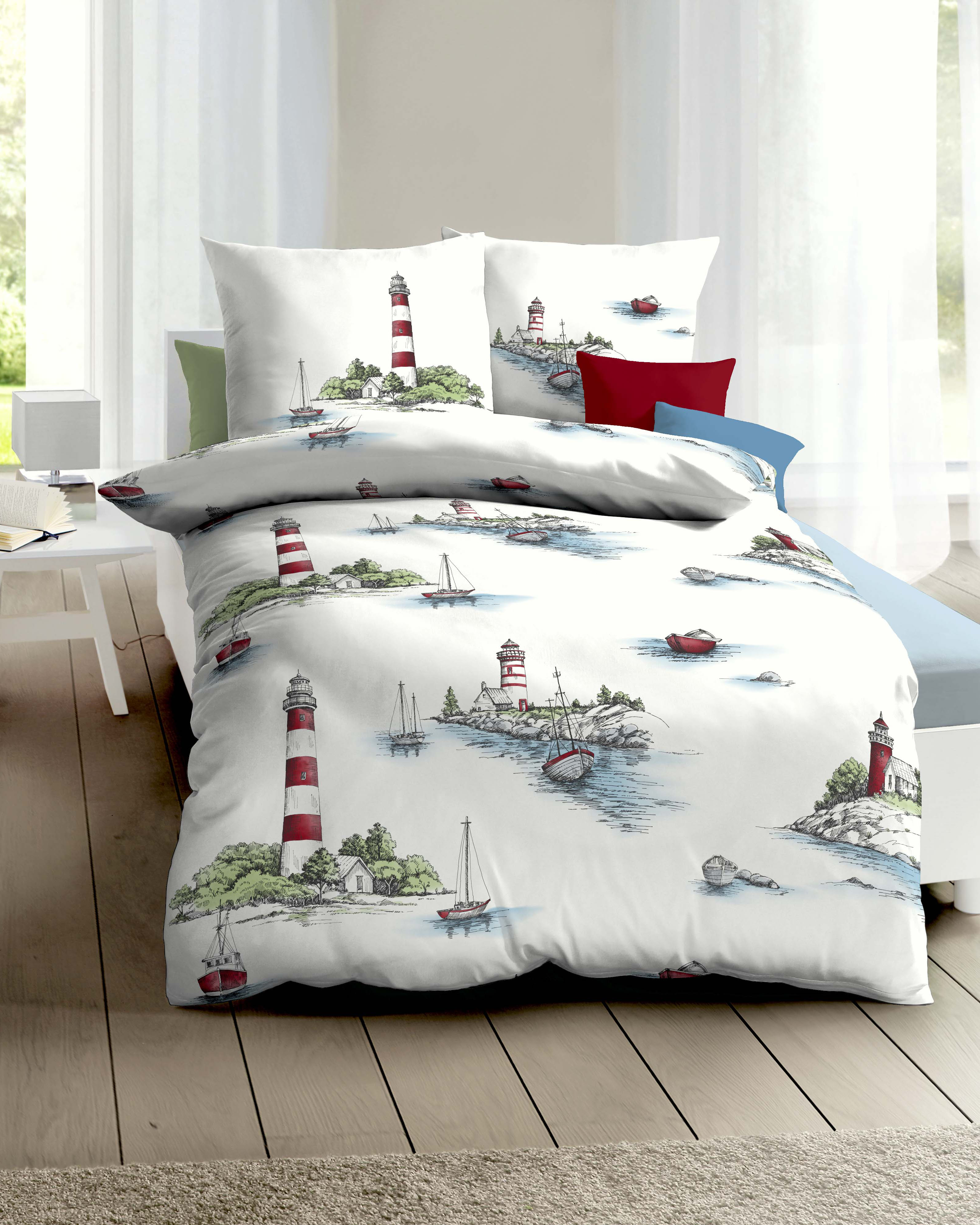 Kaeppel Bettwäsche "Küstenflair" 2 Stk. Mit Leuchtturm