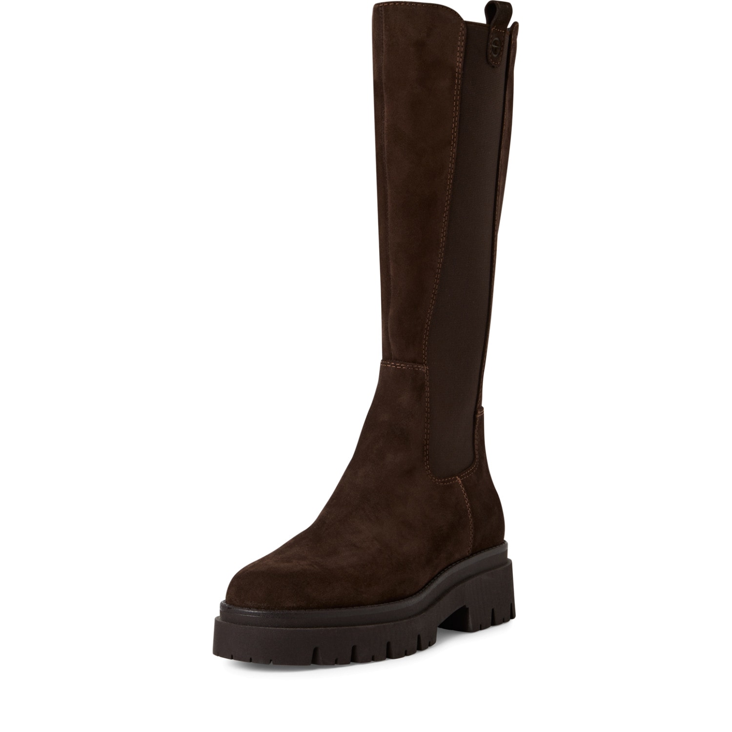Tamaris Stiefel Blockabsatz, Langschaftstiefel mit breitem Stretcheinsatz