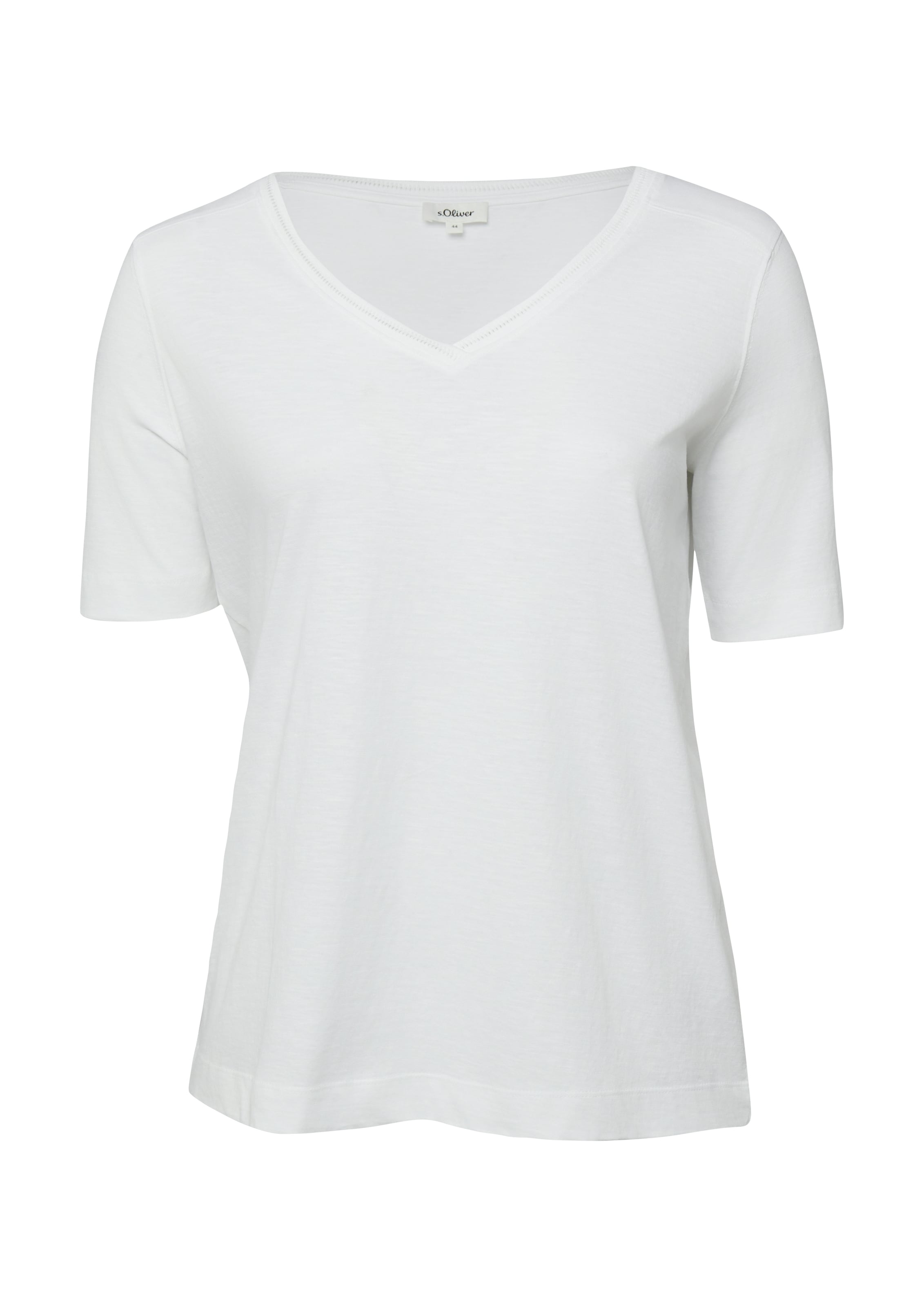 s.Oliver CURVE V-Shirt Sommershirt aus reiner Baumwolle/Große Größen