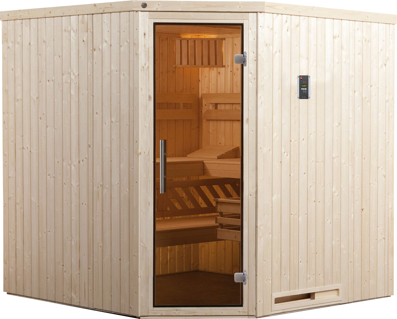 weka Sauna "Varberg" Set, 7,5 kW-Ofen mit digitaler Steuerung
