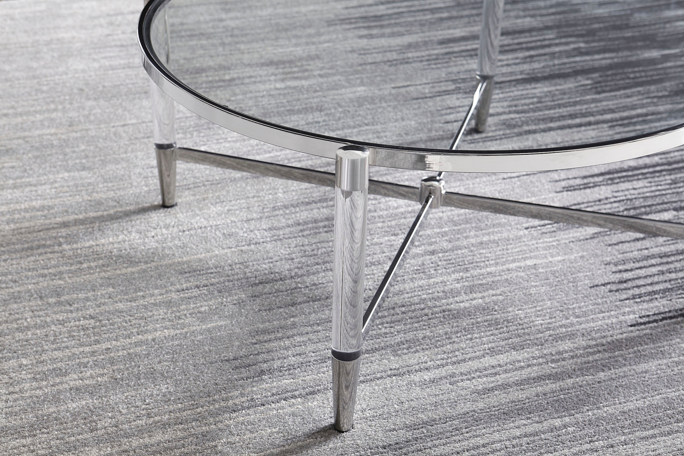 Leonique Couchtisch »Couchtisch Marilyn«, Couchtisch, rund, Glas, Acryl/Edelstahl, Sicherheitsglas, 102x41