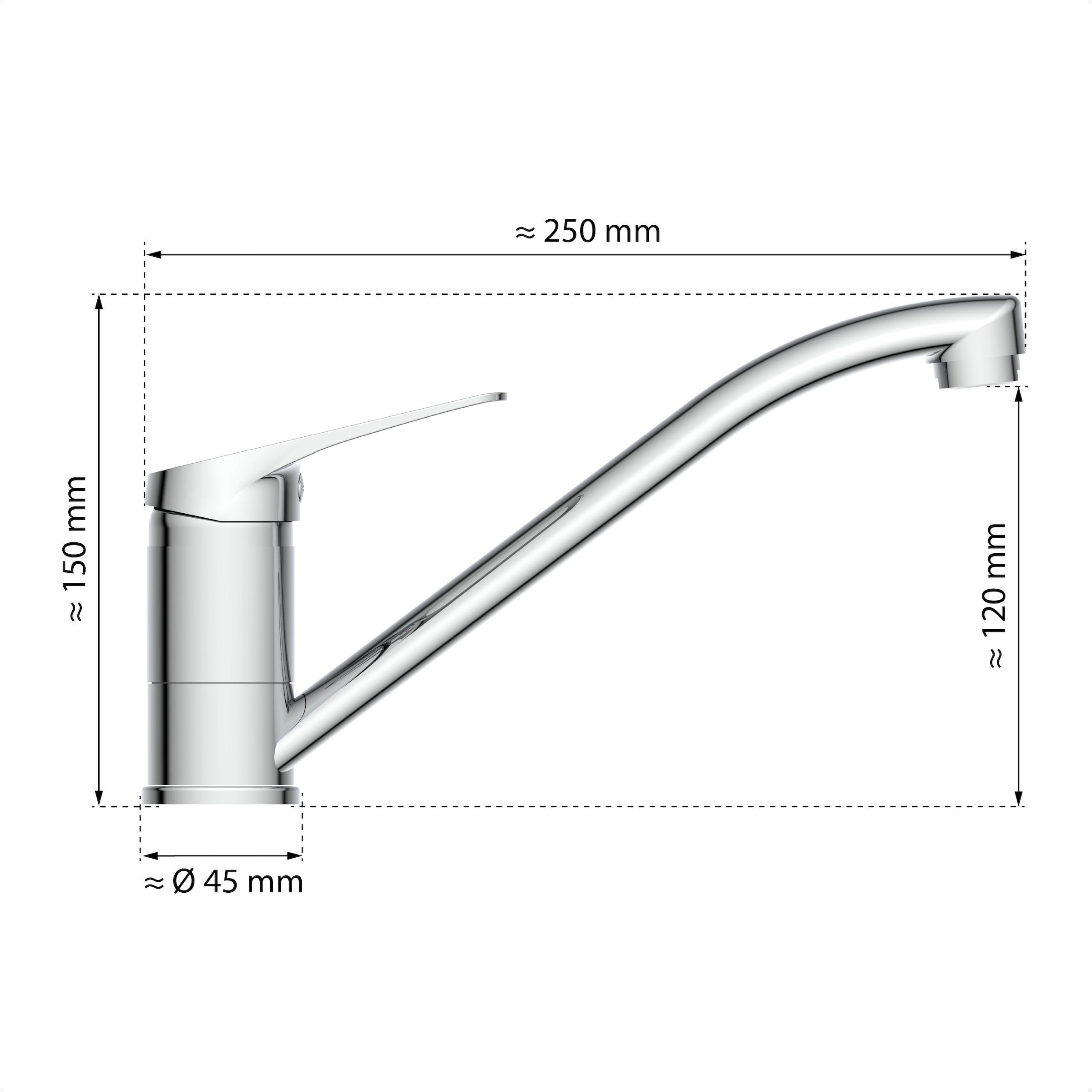 Eisl Spültischarmatur »Speed«, 360° schwenkbarer Wasserhahn, Mischbatterie Küche, Spültischarmatur