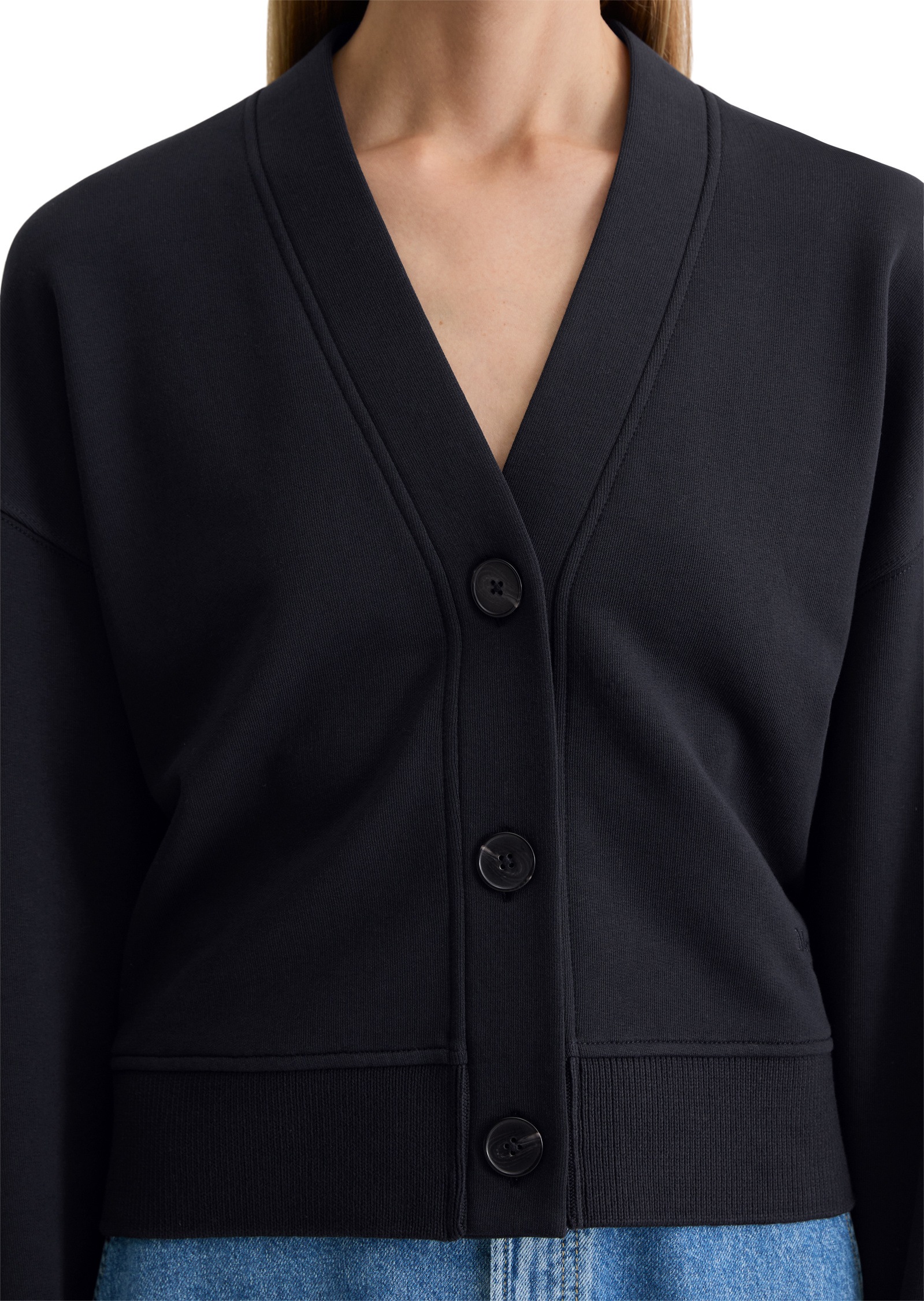 Marc O'Polo Sweatjacke »mit Rippstrick-Bund«