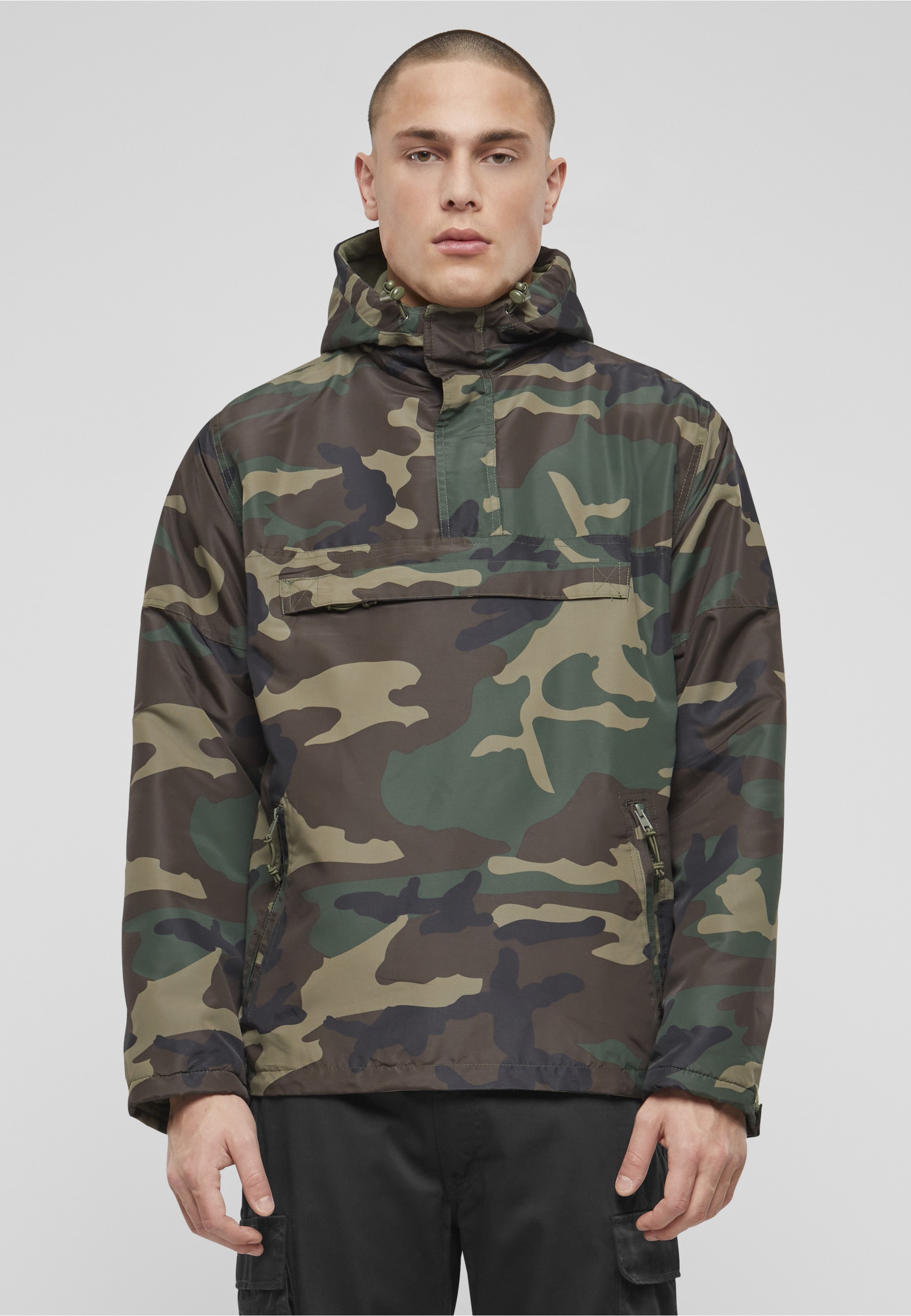 Brandit Anorak »Brandit Herren Fleece Pull Over Windbreaker« 1 Stk. tlg. mit Kapuze