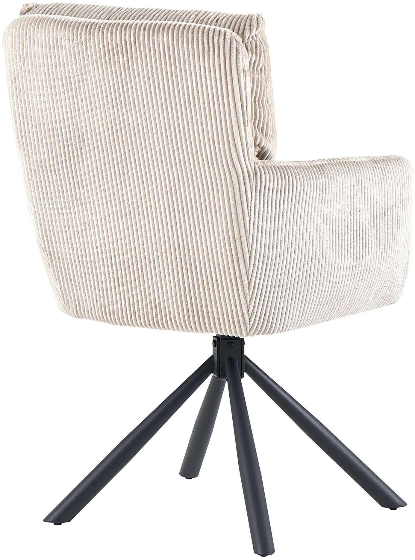 OTTO home Esszimmerstuhl »Justin« (Set) 2 Stk.gemütlicher Sessel mit Taschenfederkern, 360 Grad drehbar, Grob - Cord