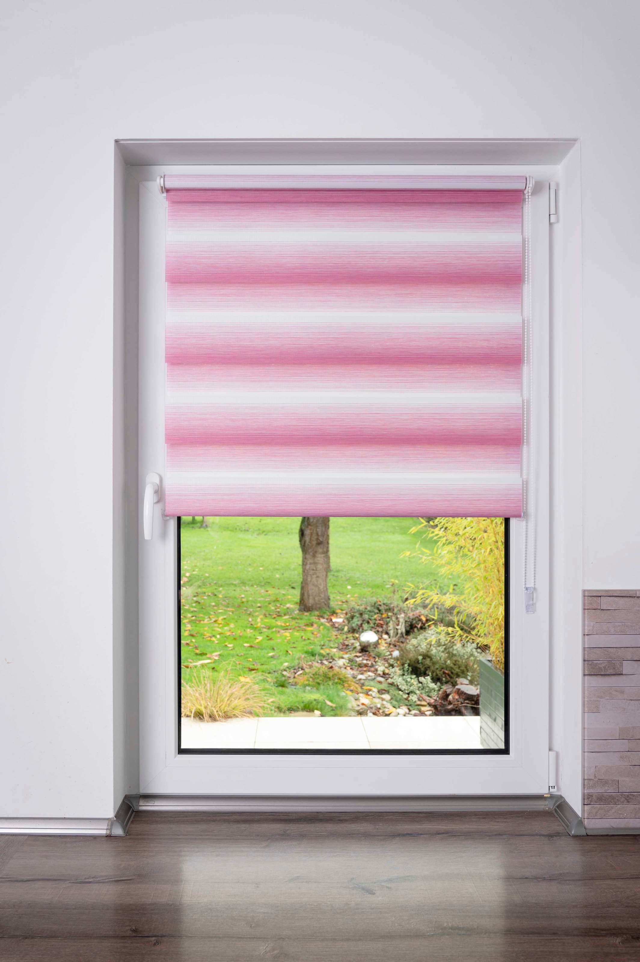 K-HOME Doppelrollo »mit schönen Farbverlauf« Lichtschutz ohne Bohren freihängend