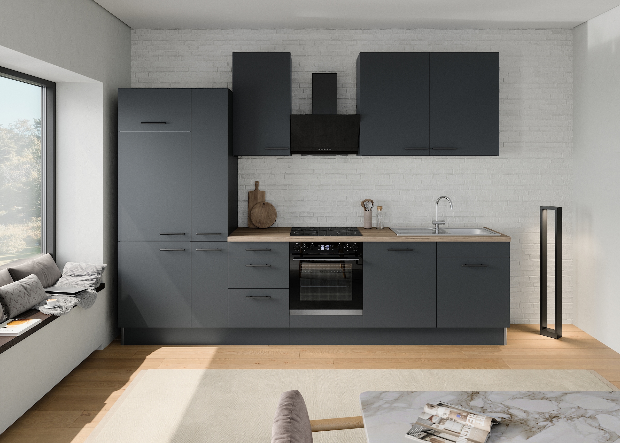 OPTIFIT Küchenzeile »Fiona«, Breite 320 cm, mit Hanseatic-E-Geräten,in Premium oder Basic