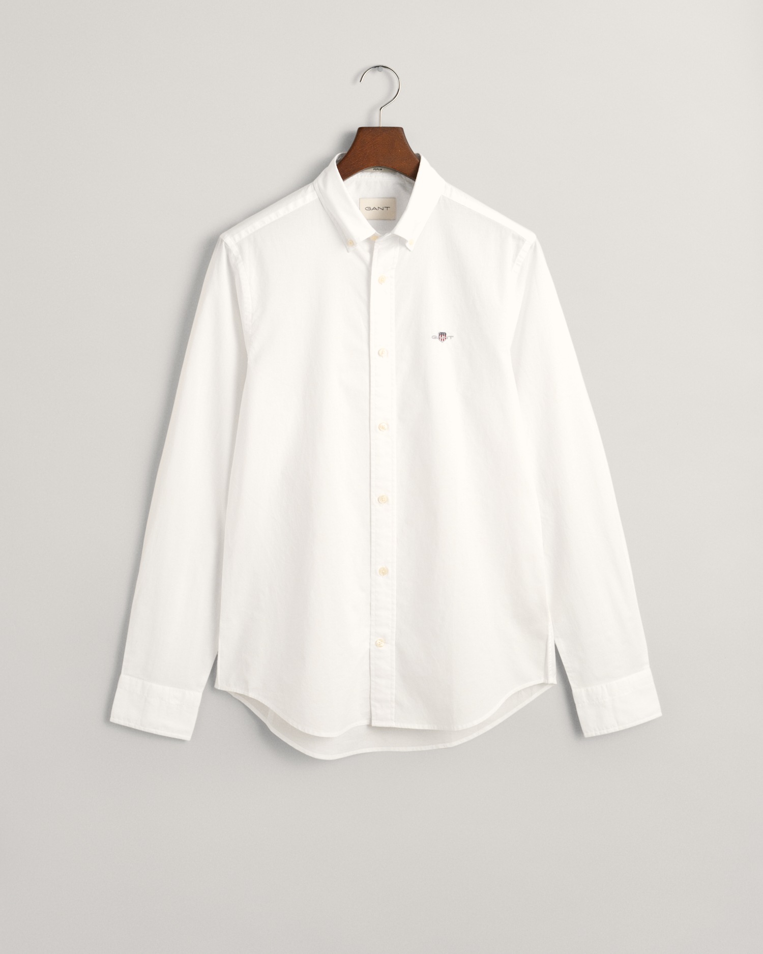 Gant Langarmhemd »Slim Fit Popeline Hemd leichte Baumwolle strapazierfähig pflegeleicht«, mit klassischer Logostickerei auf der Brust