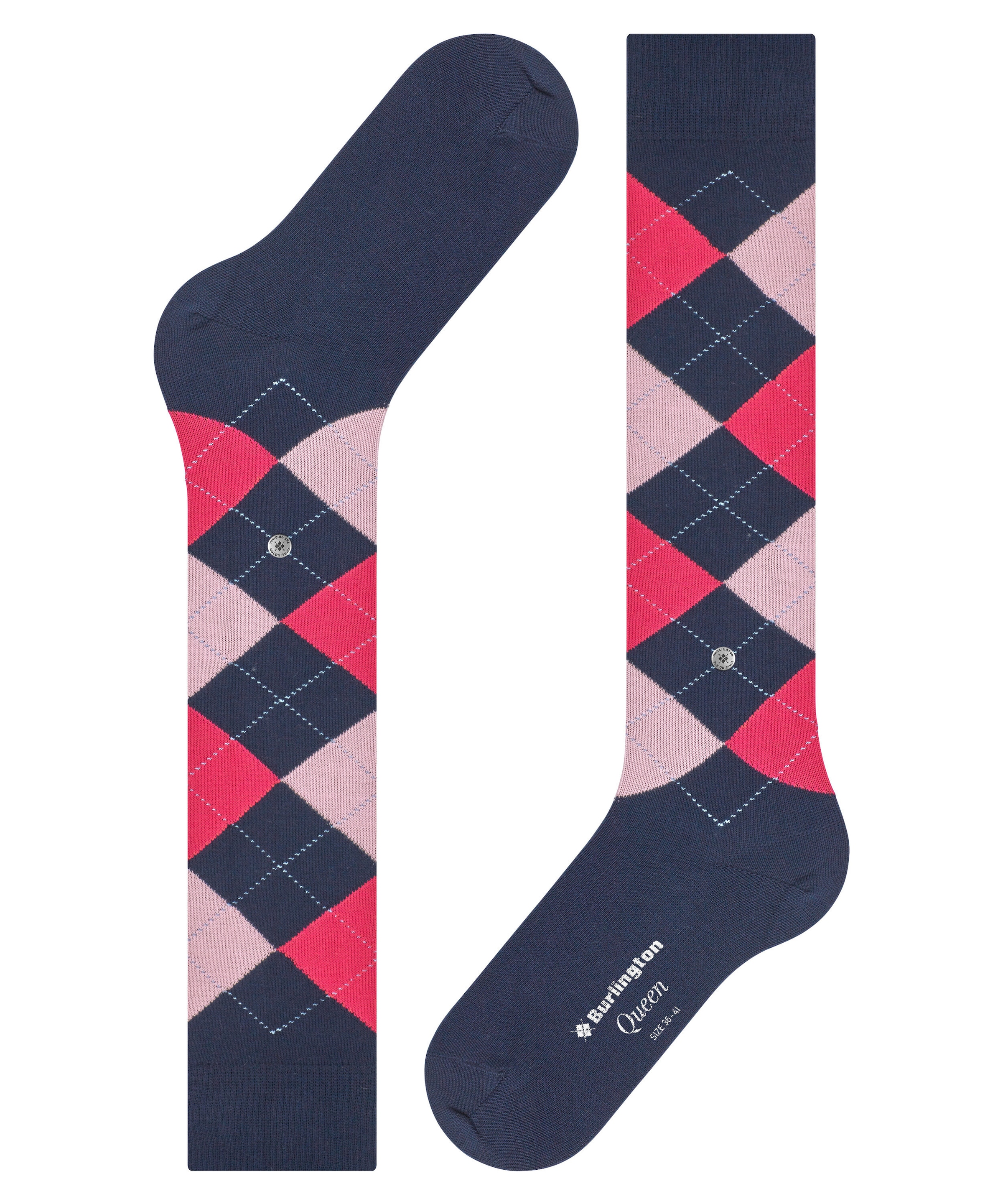 Burlington Kniestrümpfe »Queen« Einheitsgröße 36-41, Argyle-Muster, gekämmte Baumwolle
