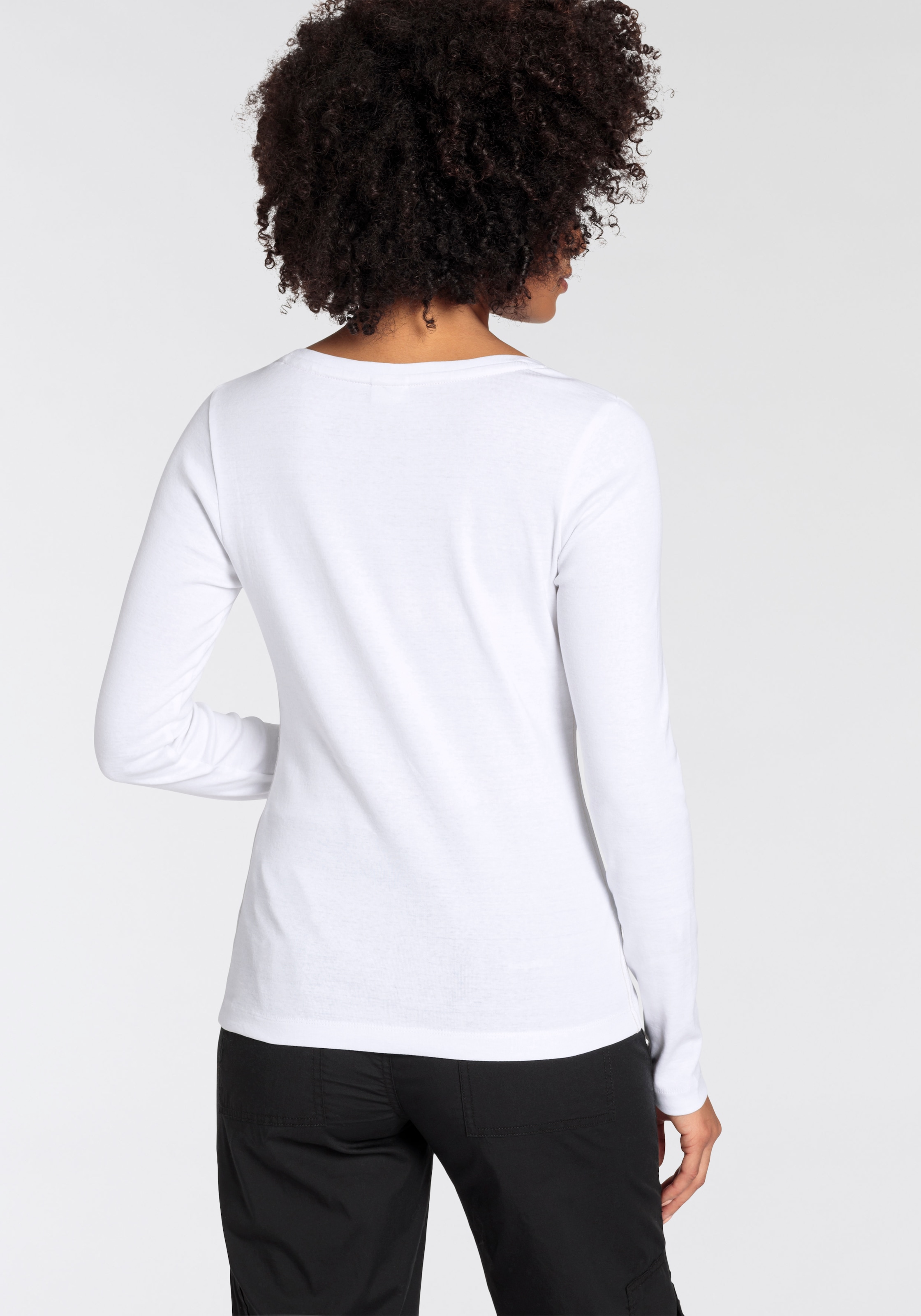 KangaROOS Longsleeve, Langarm, sehr figurbetont, aus Rippware, aus 100% Baumwolle