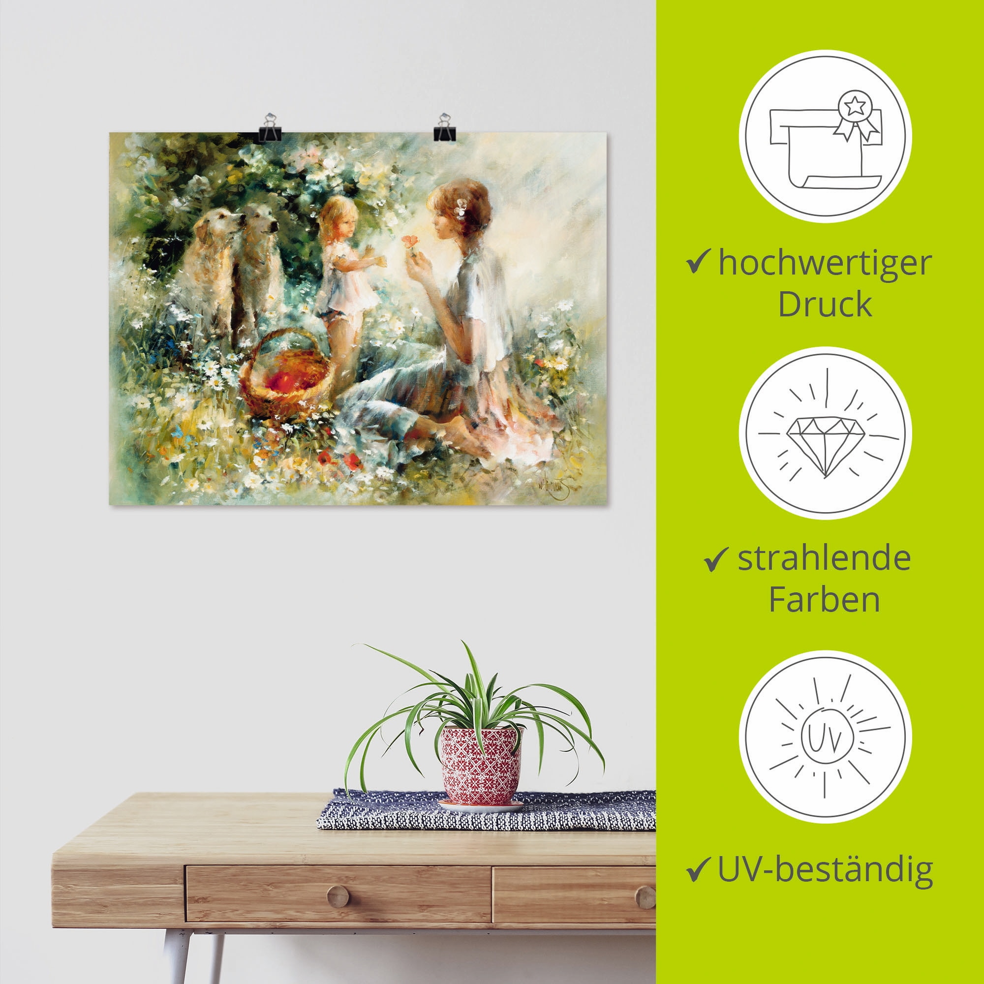 Artland Wandbild »Picknick«, Gruppen & Familien, (1 St.), als Leinwandbild, Poster, Wandaufkleber in verschied. Größen