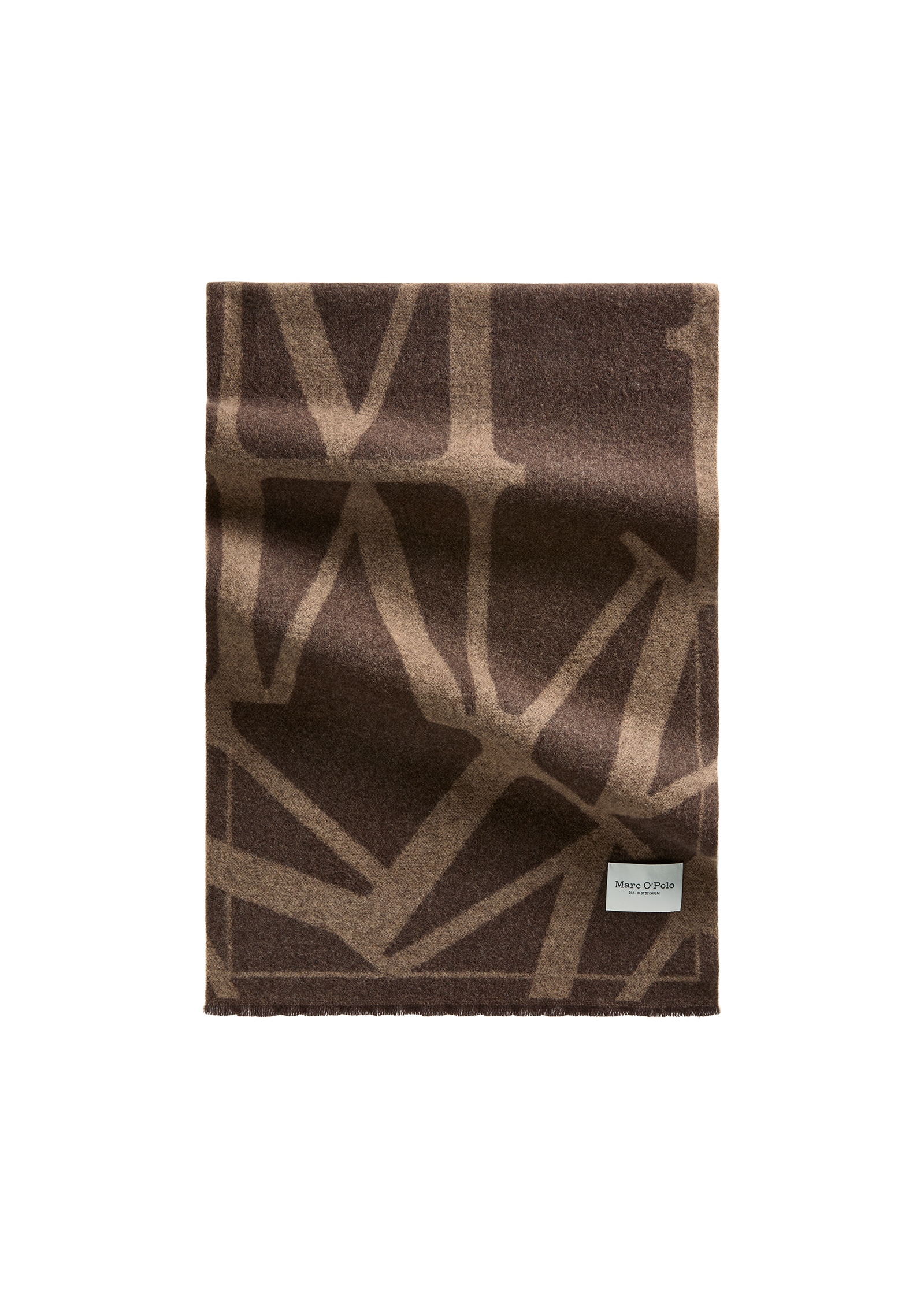 Marc O'Polo Wollschal mit auffälligem Allover-Monogramm-Design