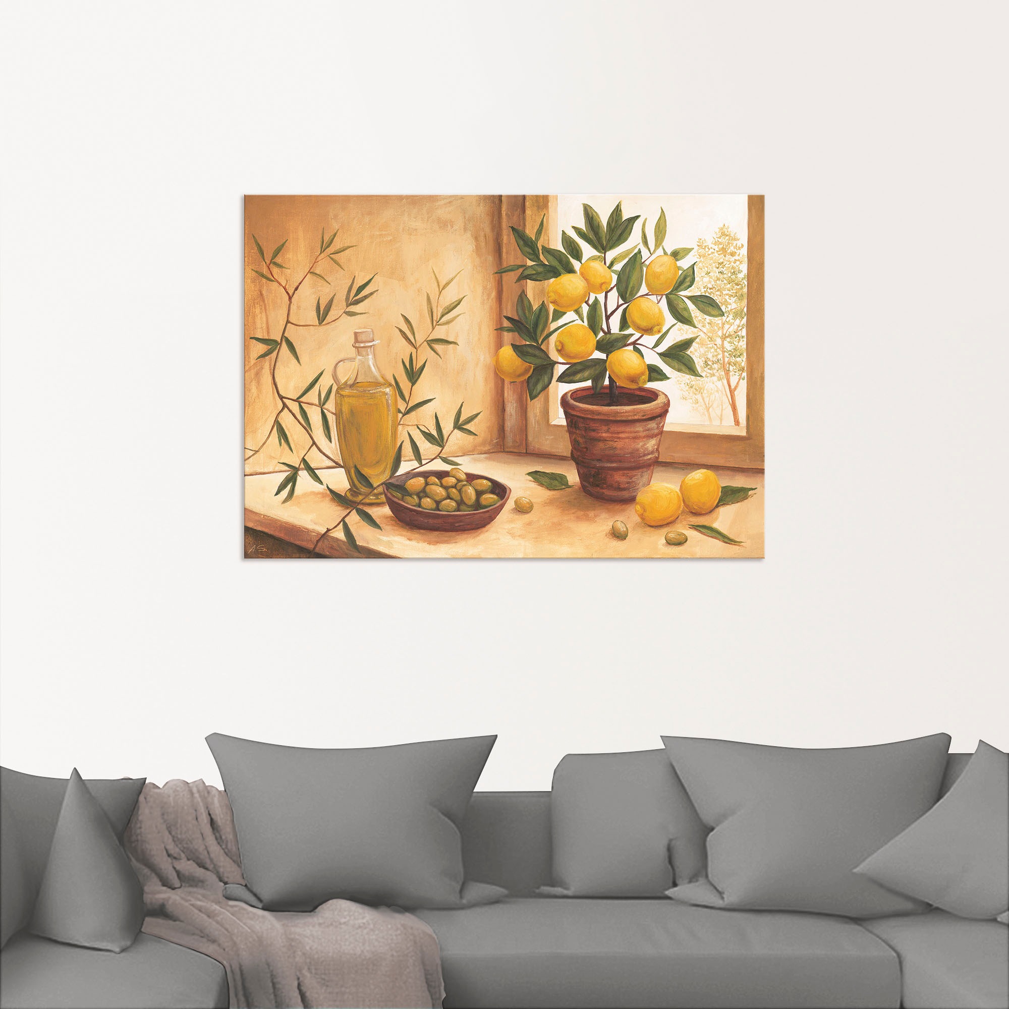 Artland Wandbild »Oliven und Zitronen«, Arrangements, (1 St.), als Alubild, Outdoorbild, Leinwandbild, Poster, Wandaufkleber