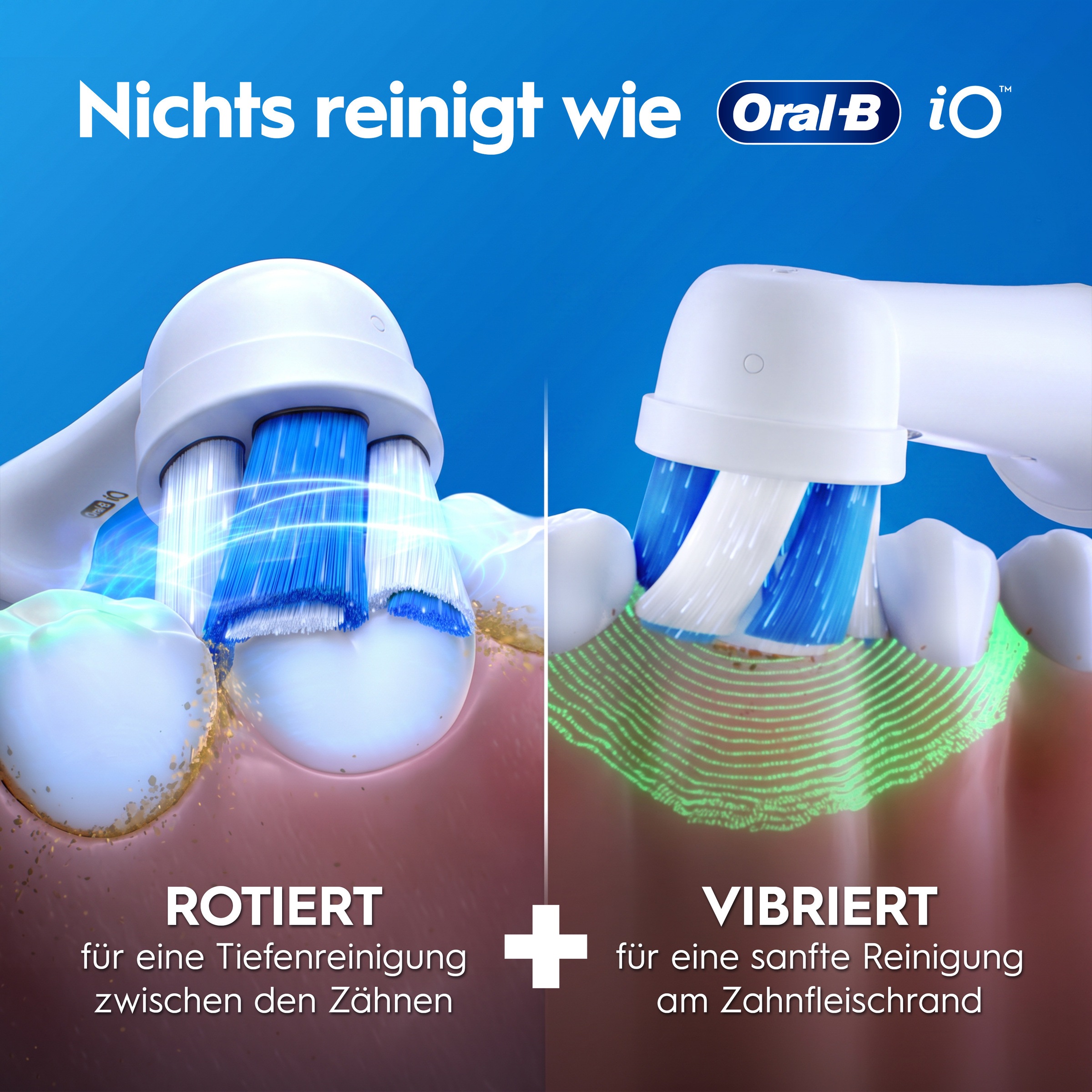 Oral-B Elektrische Zahnbürste »iO Series 2« 2 Stk. Aufsteckbürsten für die sanfte Reinigung, mit 2. Handstück
